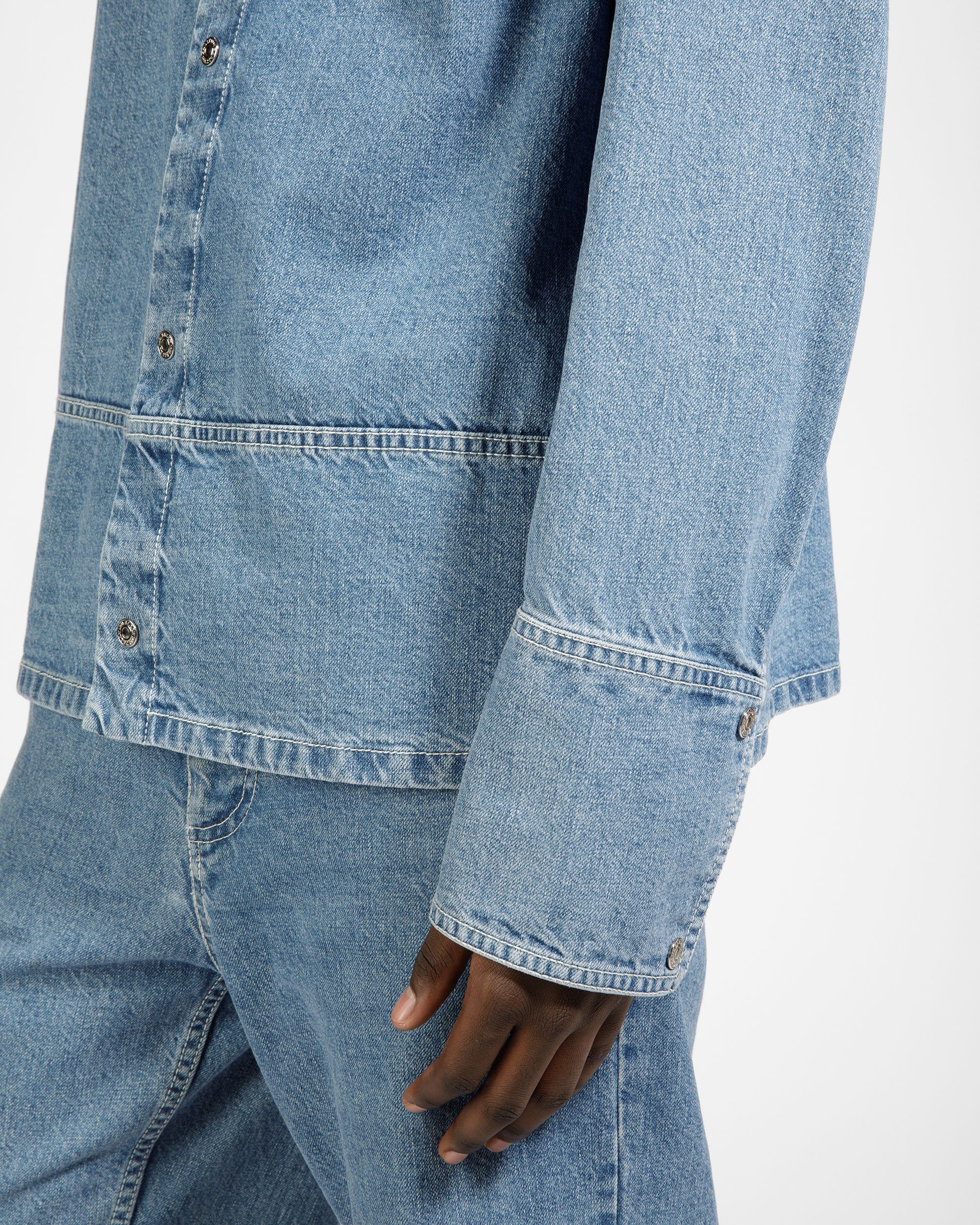 Cotton Shirt In Light Blue Denim - Men's - Bally - 03