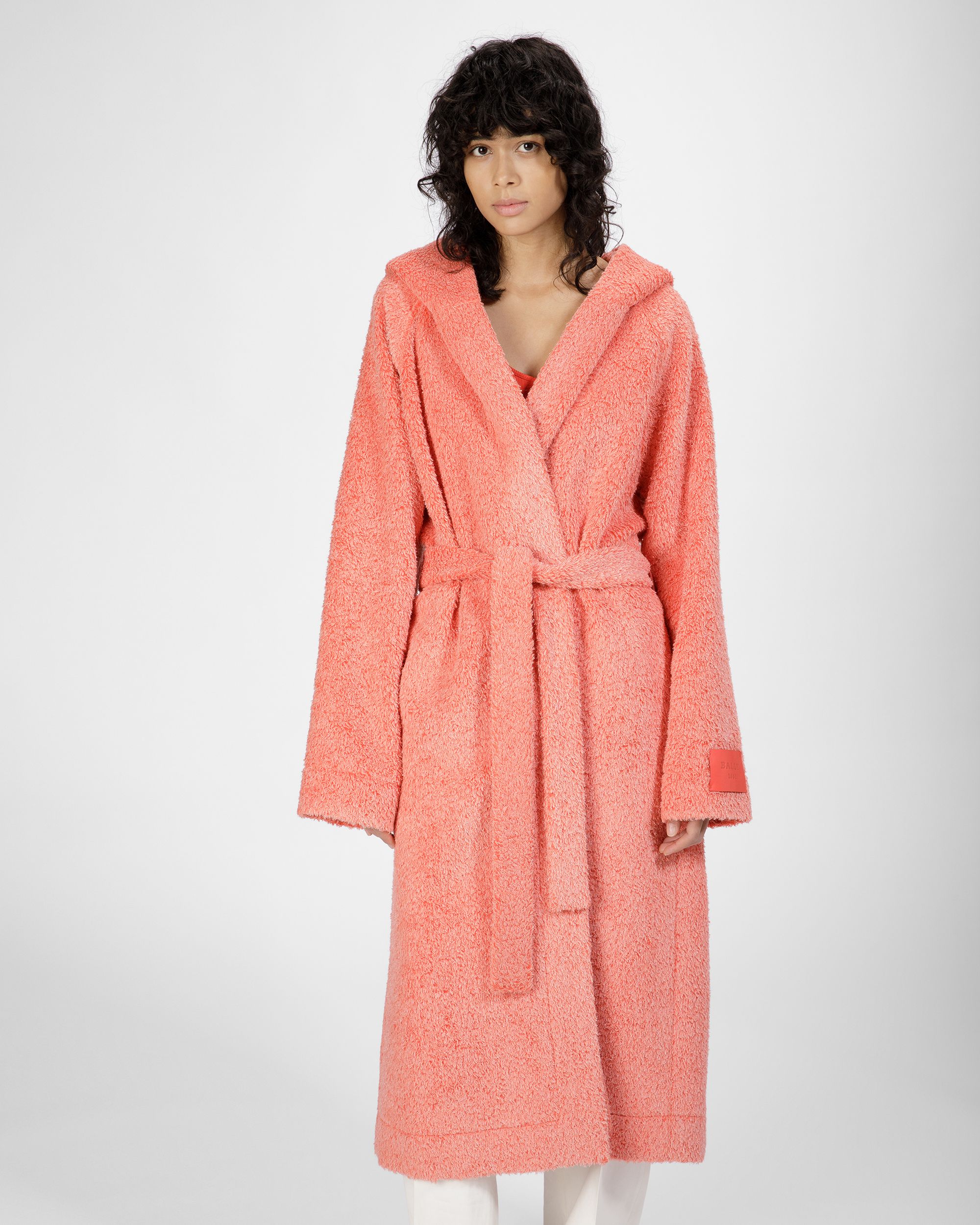 Alpaca Wool Coat In Orange - Women's - Bally - 01