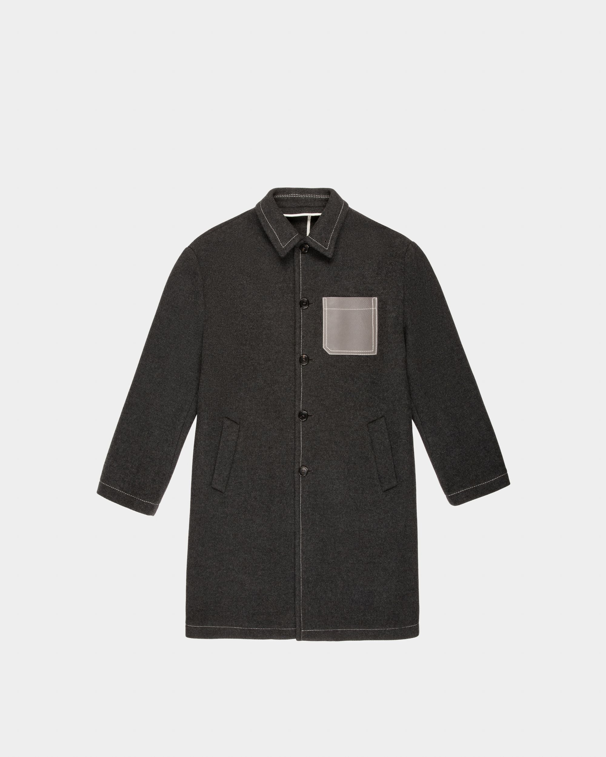 Wool Mix Coat In Grey - Men's - Bally - 04