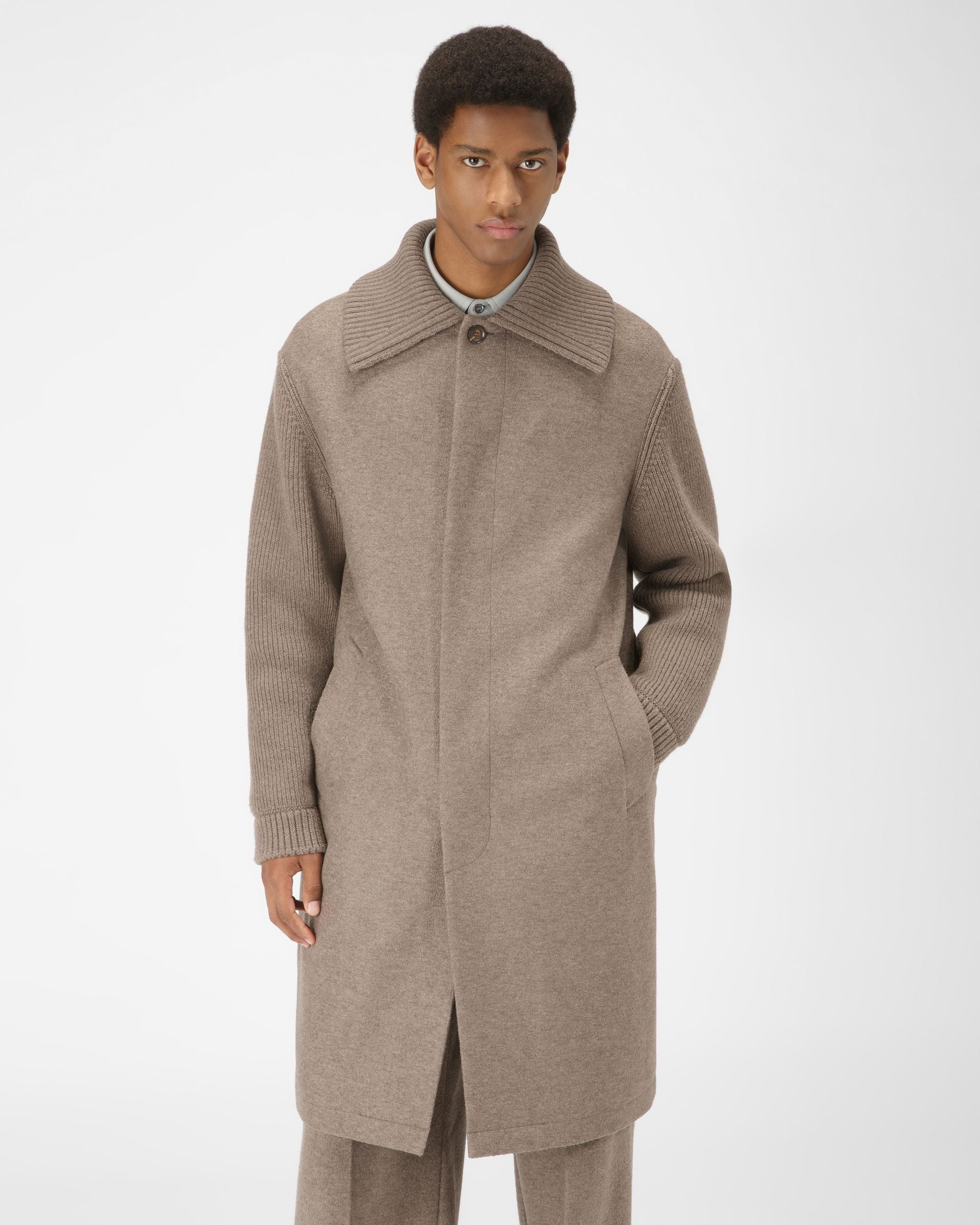 Mixed Material Coat - Men's - Bally - 01