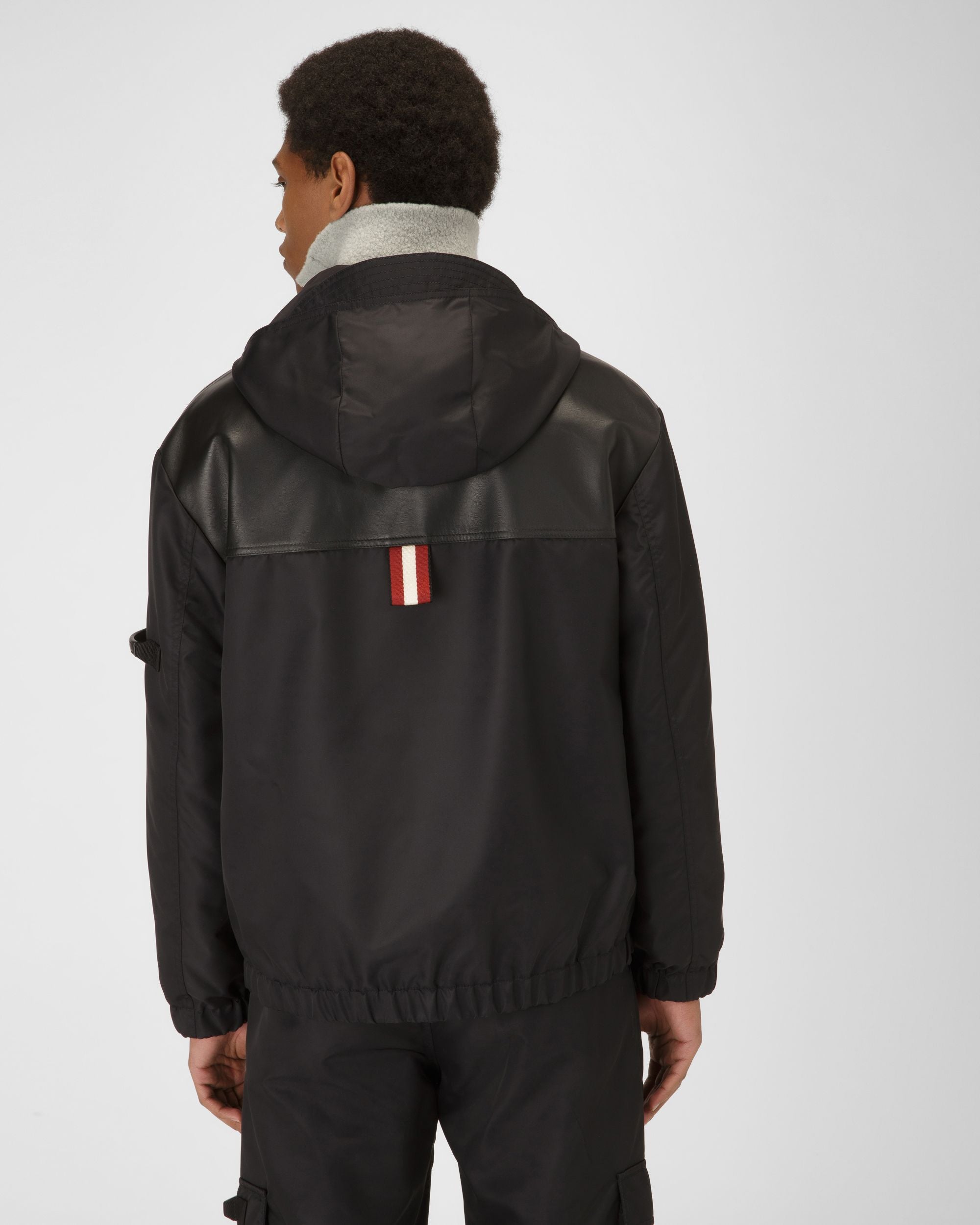 Recycled Nylon Bomber Jacket In Black - Men's - Bally - 03