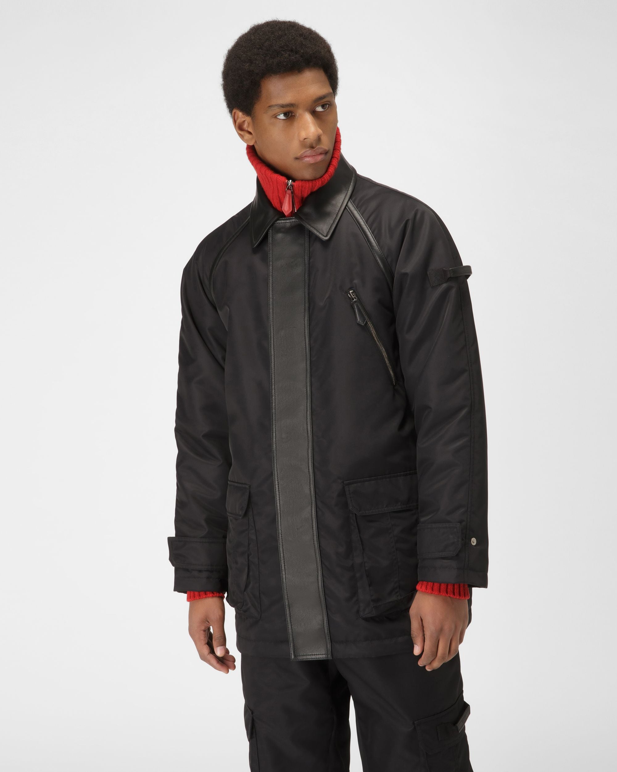 Recycled Nylon Jacket In Black - Men's - Bally - 01