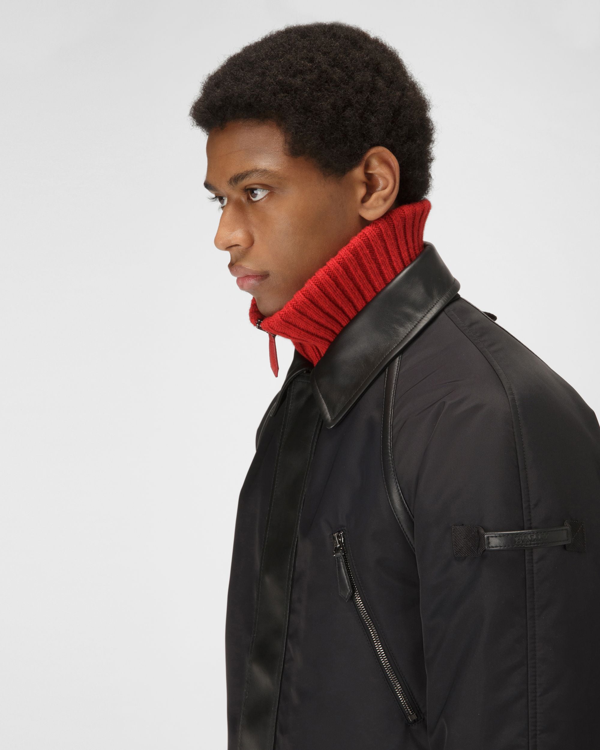 Recycled Nylon Jacket In Black - Men's - Bally - 02