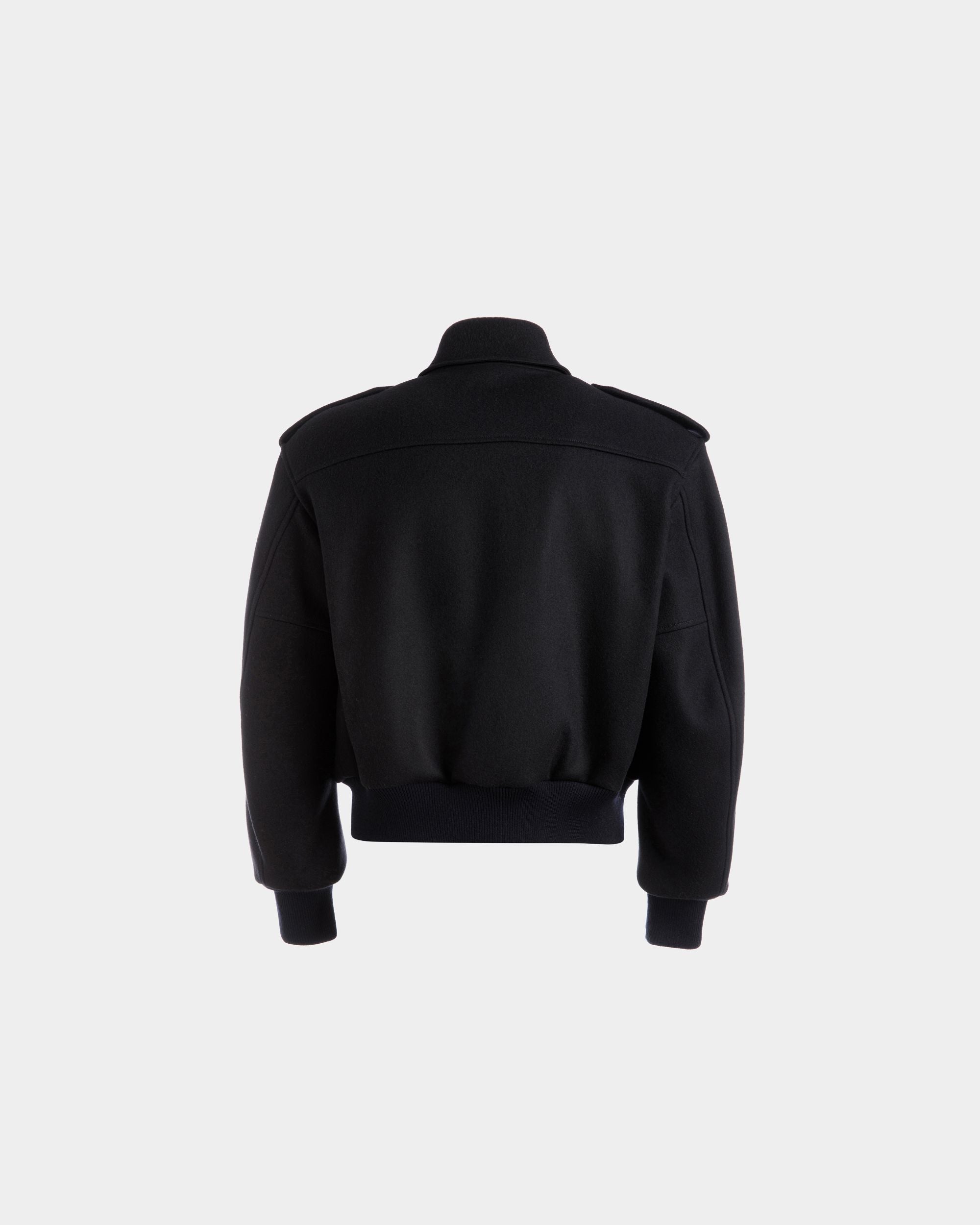 Bomber Jacket In Navy Wool Mix - Men's - Bally - 07