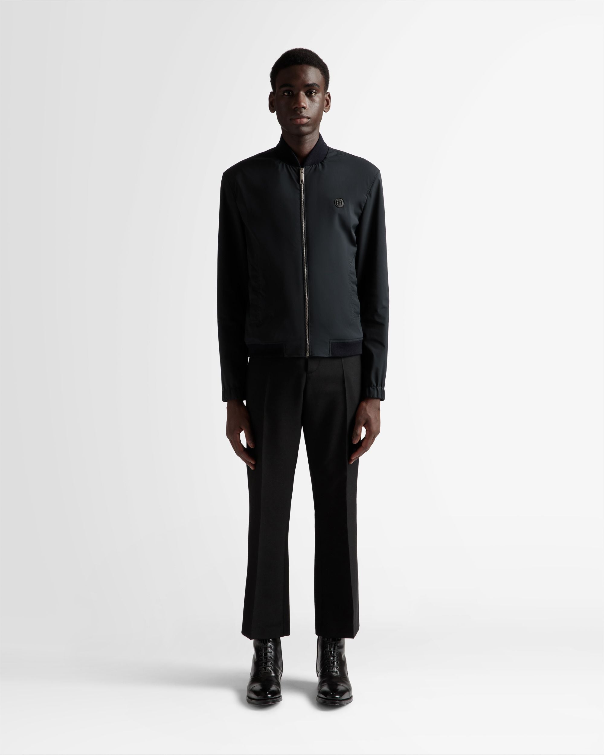 Bomber Jacket In Ink Fabric - Men's - Bally - 02