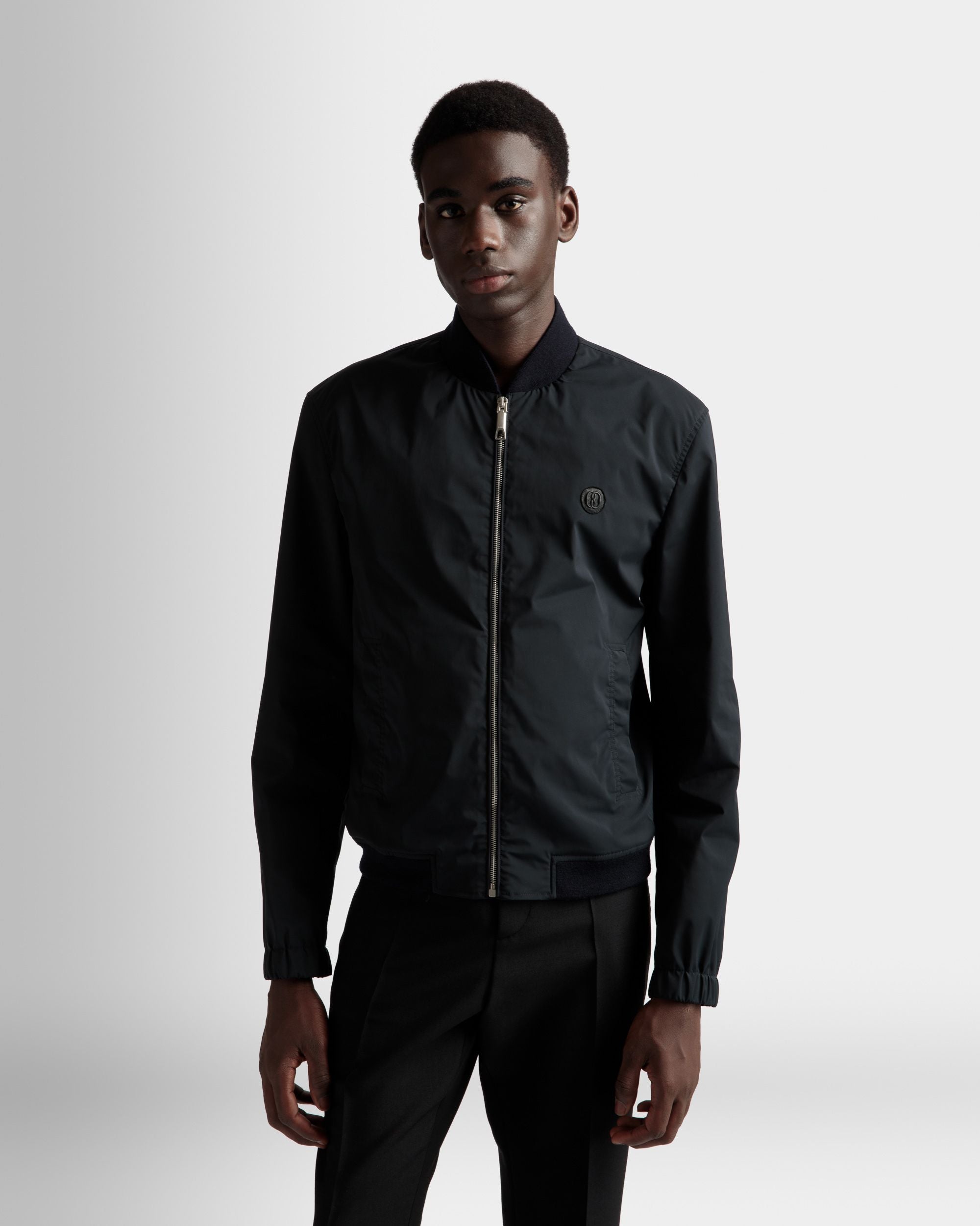 Bomber Jacket In Ink Fabric - Men's - Bally - 03