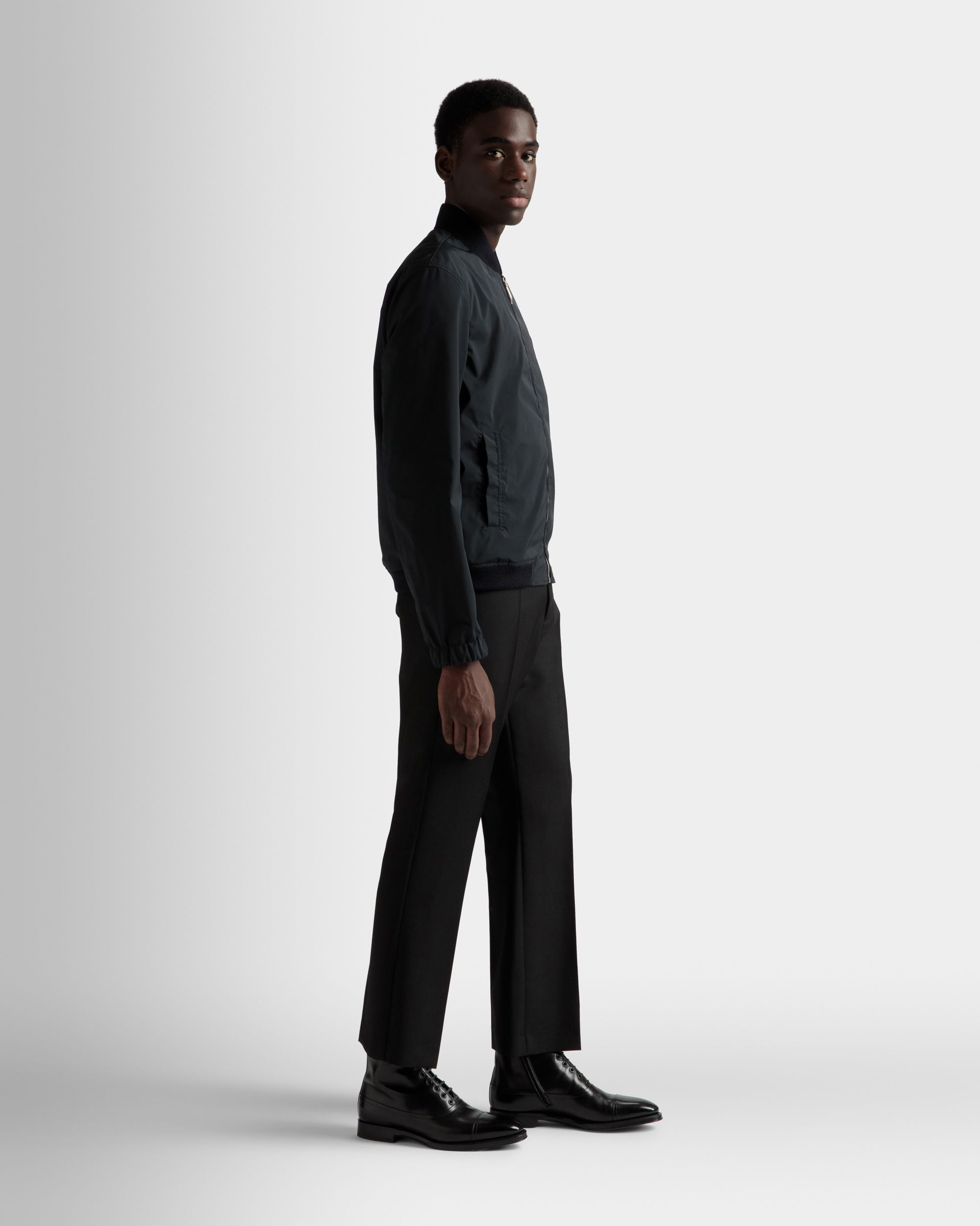 Bomber Jacket In Ink Fabric - Men's - Bally - 05
