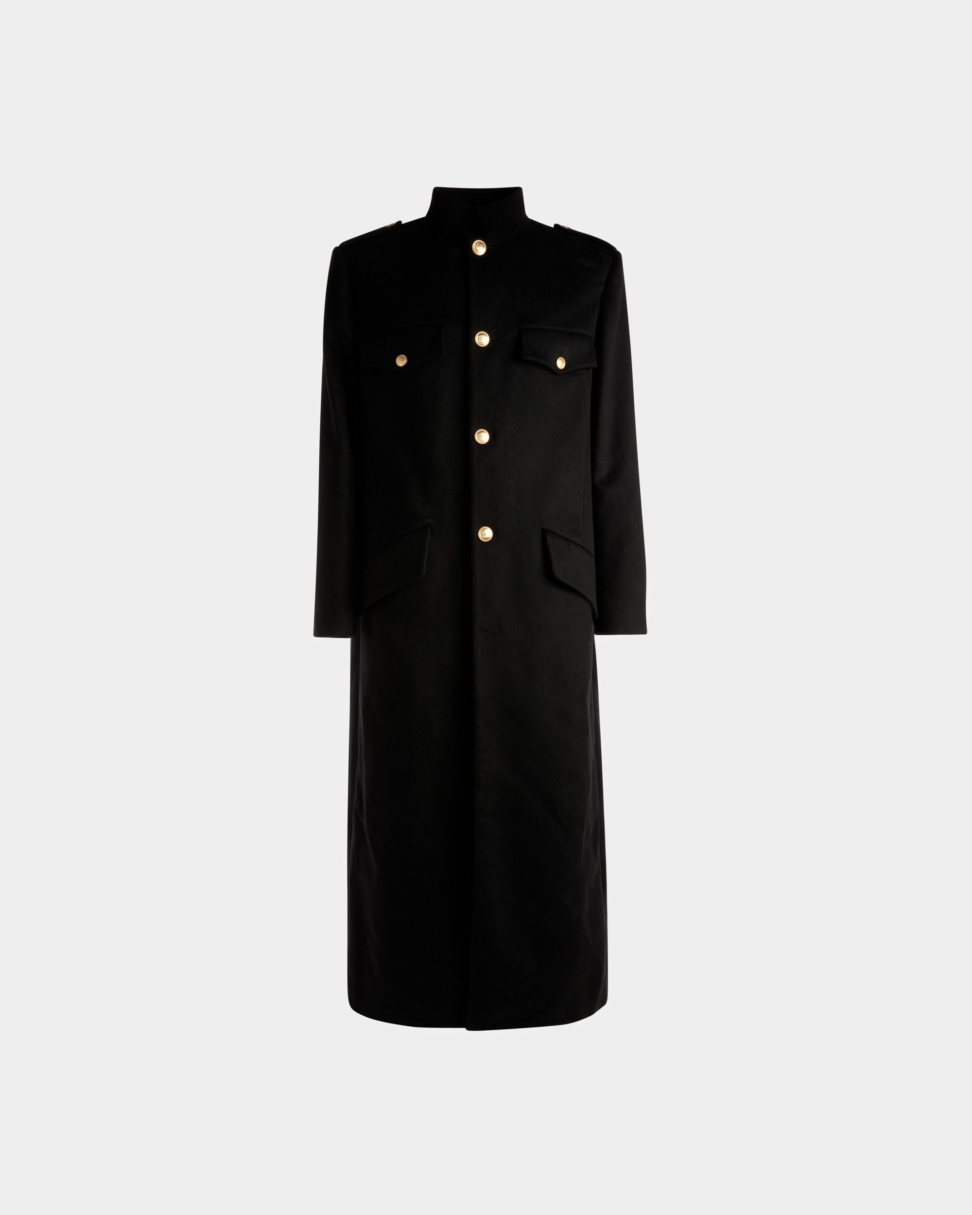 Long Utility Coat In Black Wool - Men's - Bally - 01