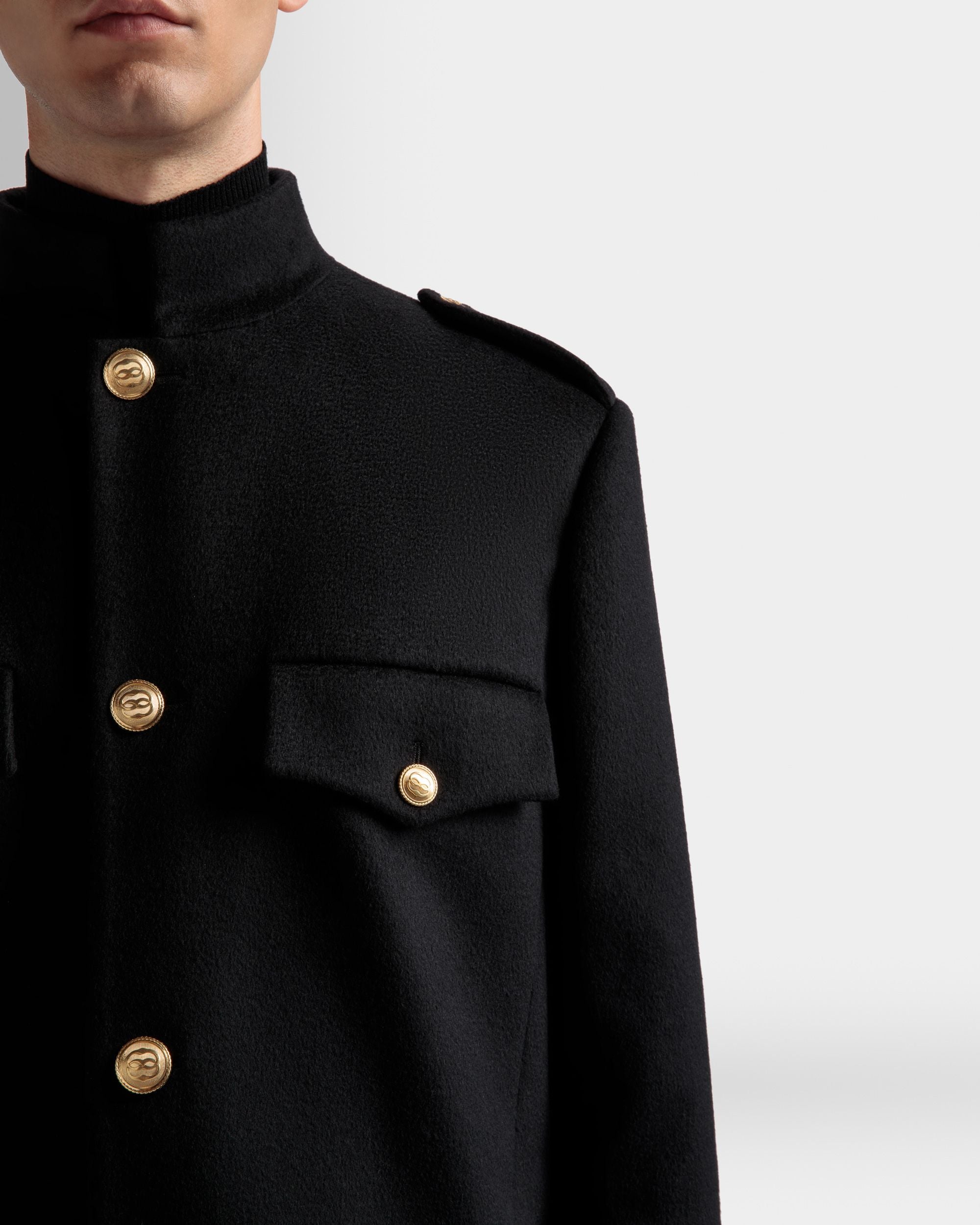 Long Utility Coat In Black Wool - Men's - Bally - 04