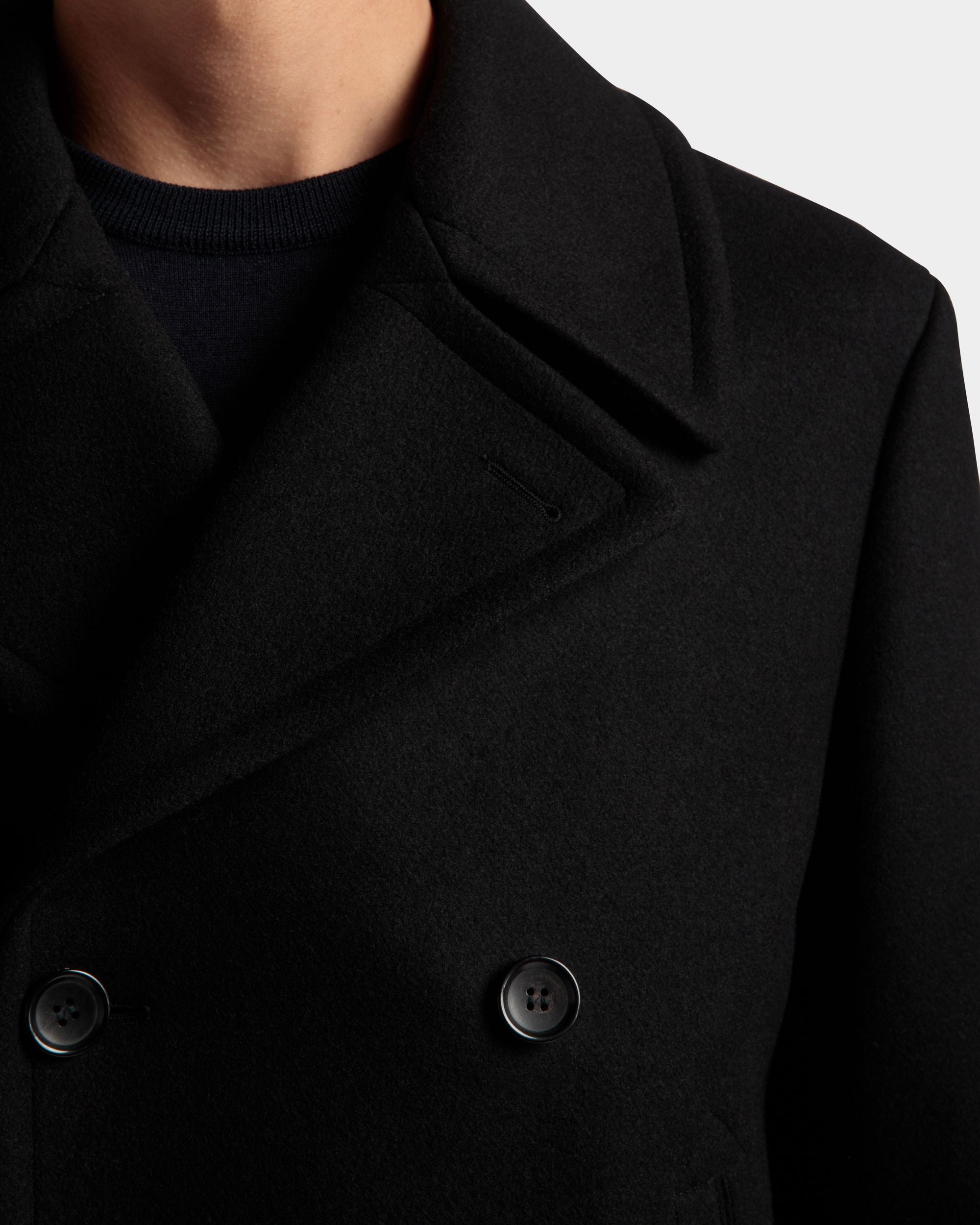 Adrien Brody Travel Collection Peacot In Black Wool Blend - Men's - Bally - 04