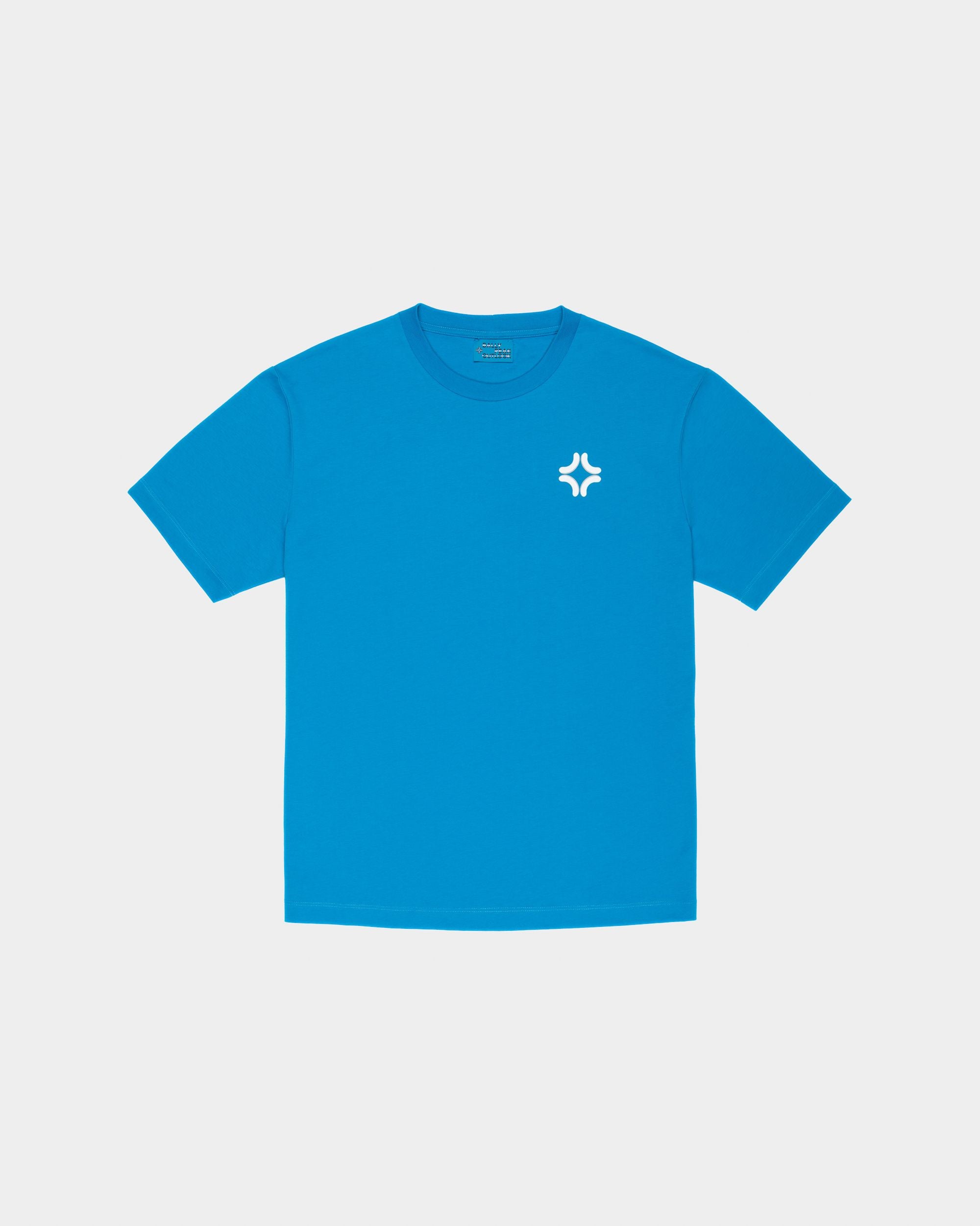 Organic Cotton T-Shirt In Blue - Men's - Bally - 01