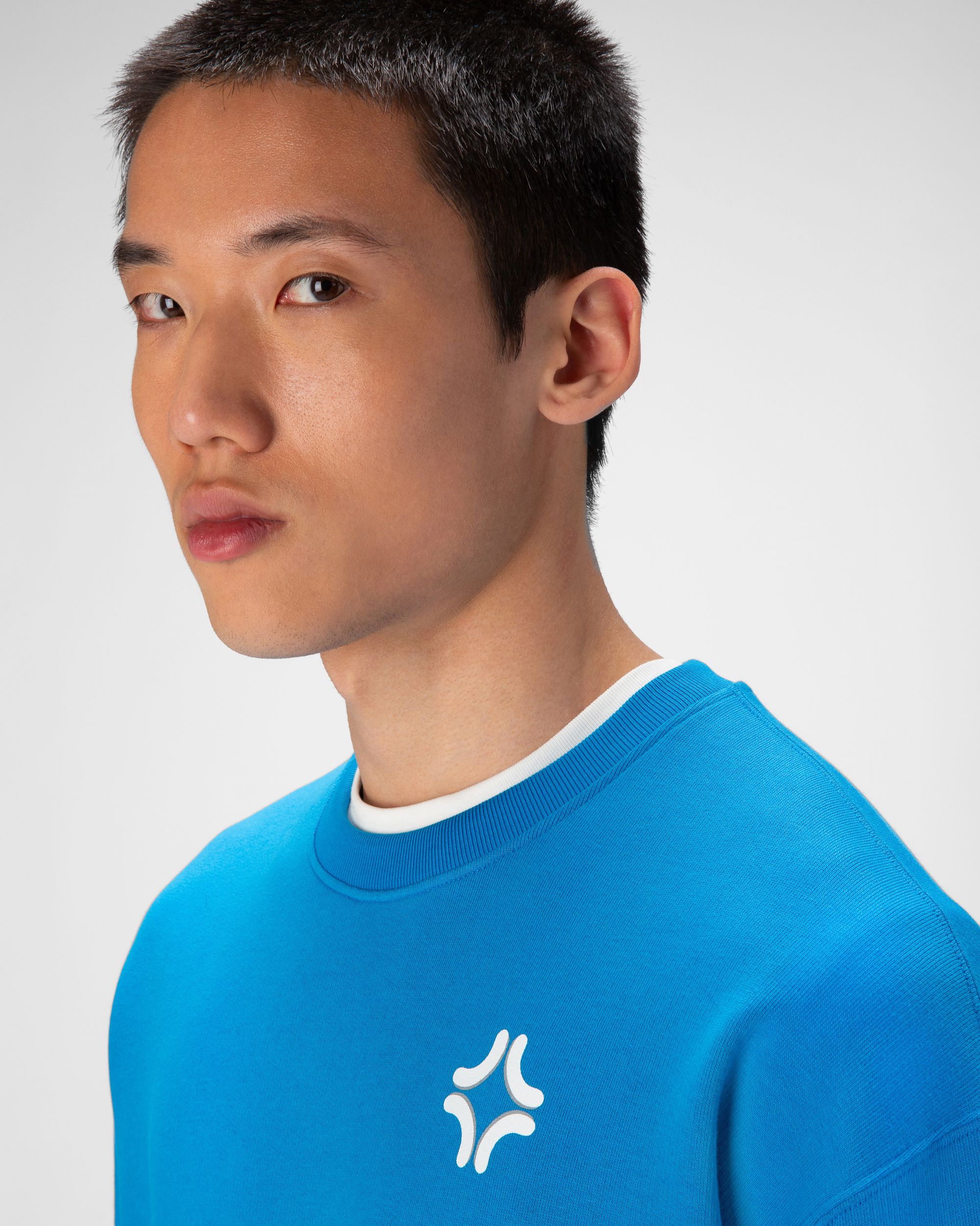 Organic Cotton Crewneck In Blue - Men's - Bally - 02