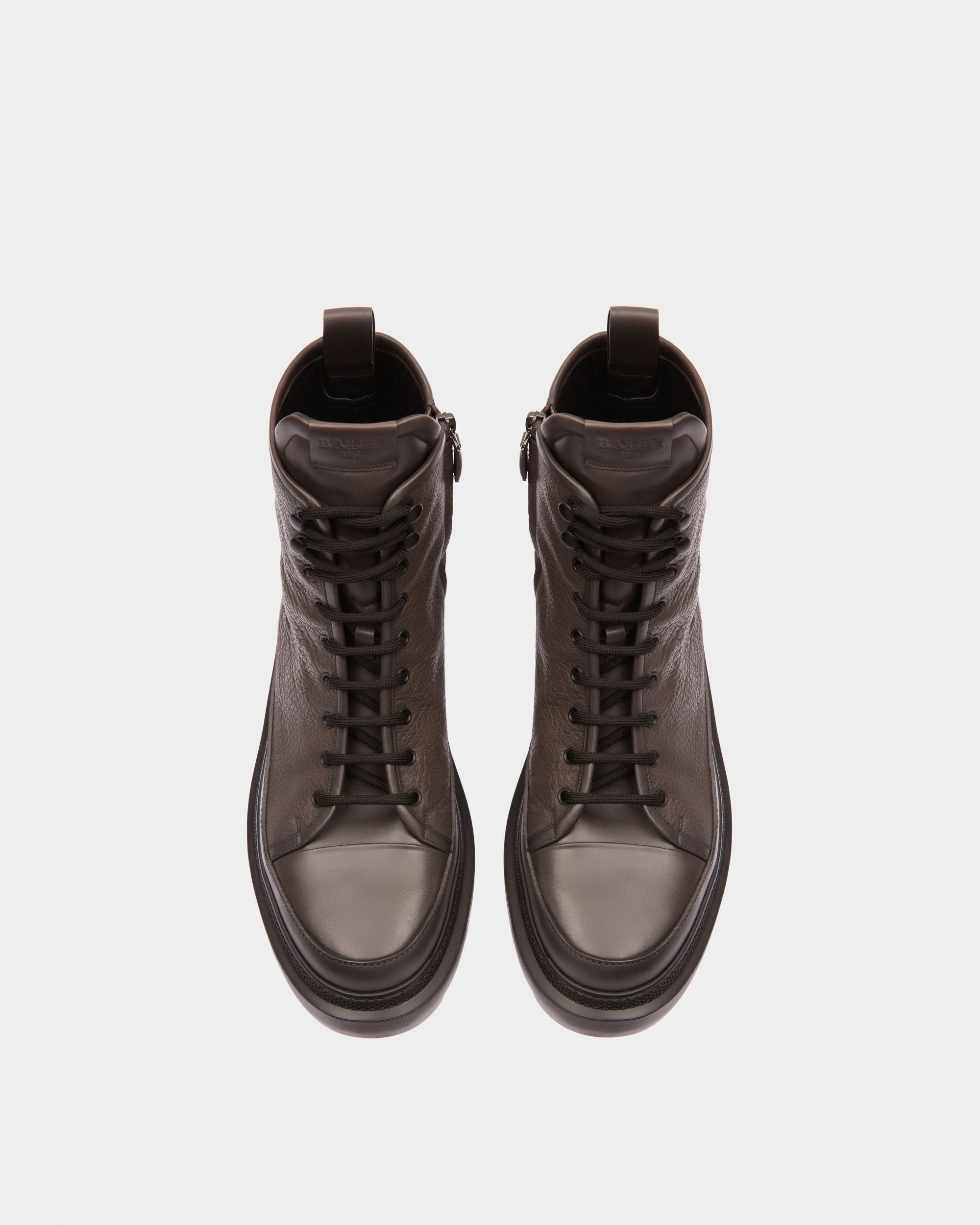 Vatiz Leather Boots In Army Green - Men's - Bally - 02