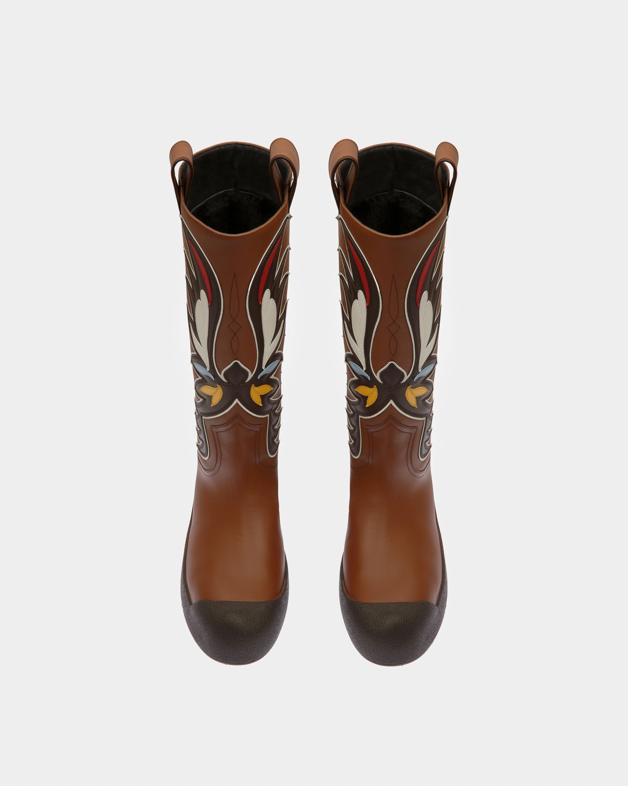 Chambery Leather Snow Boots In Brown & Ebony Brown - Men's - Bally - 02