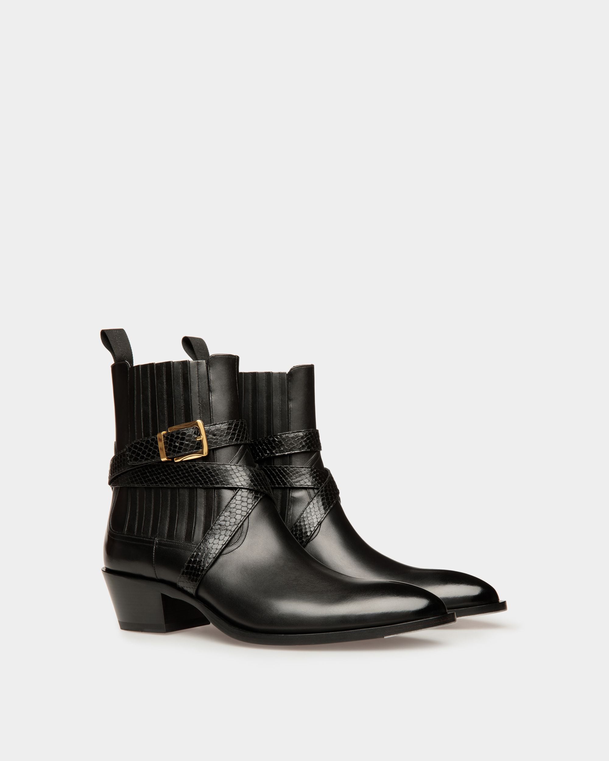Vegas Booties In Black Leather - Men's - Bally - 02