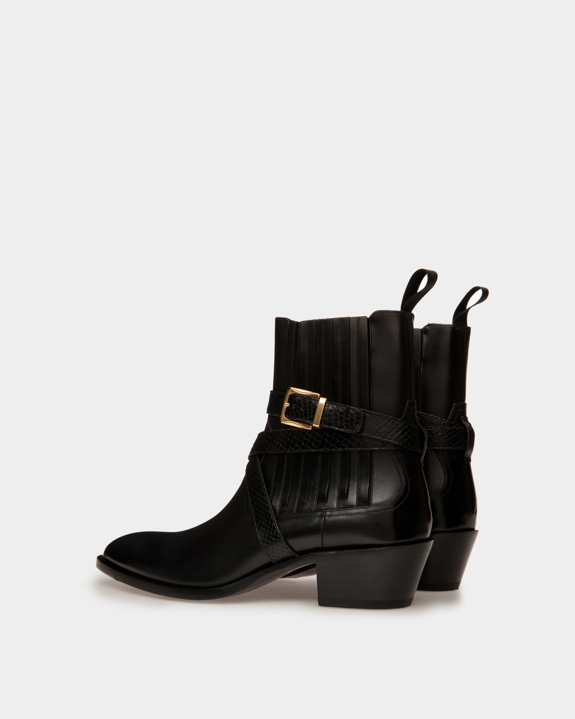 Vegas Booties In Black Leather - Men's - Bally - 03