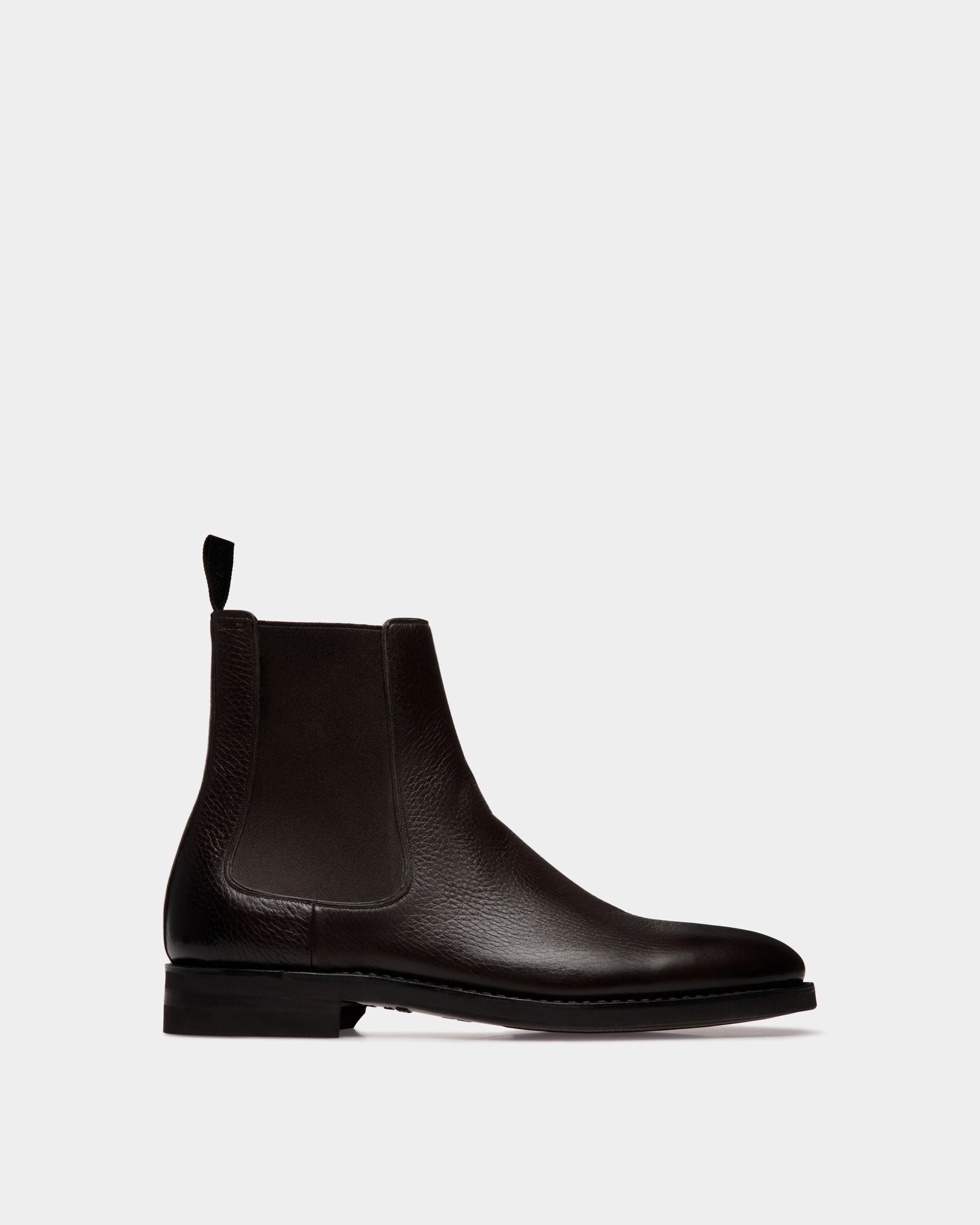 Scribe Un Bootie In Ebano Deer Leather - Men's - Bally - 01
