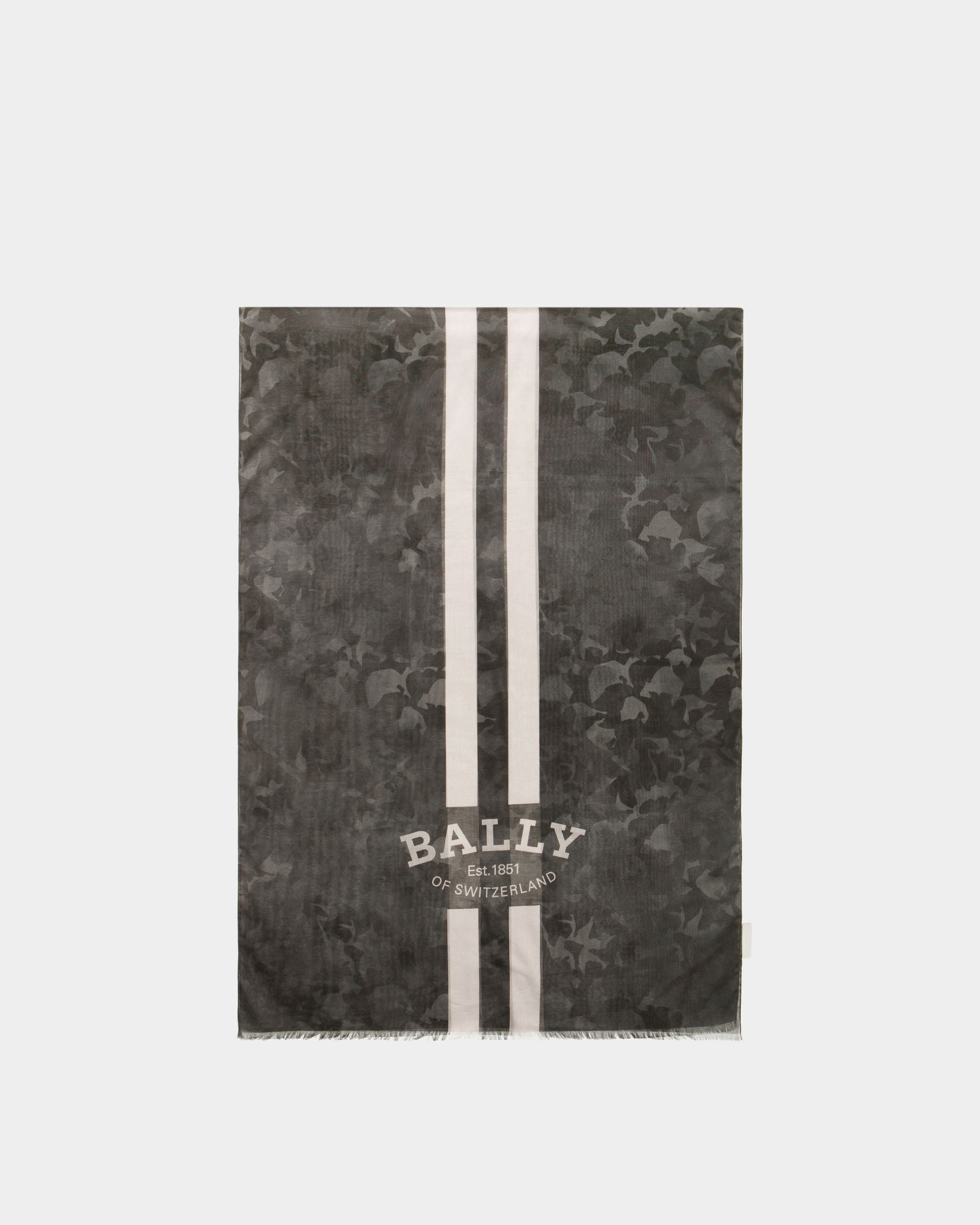 Cotton Scarf In Black - Men's - Bally - 02