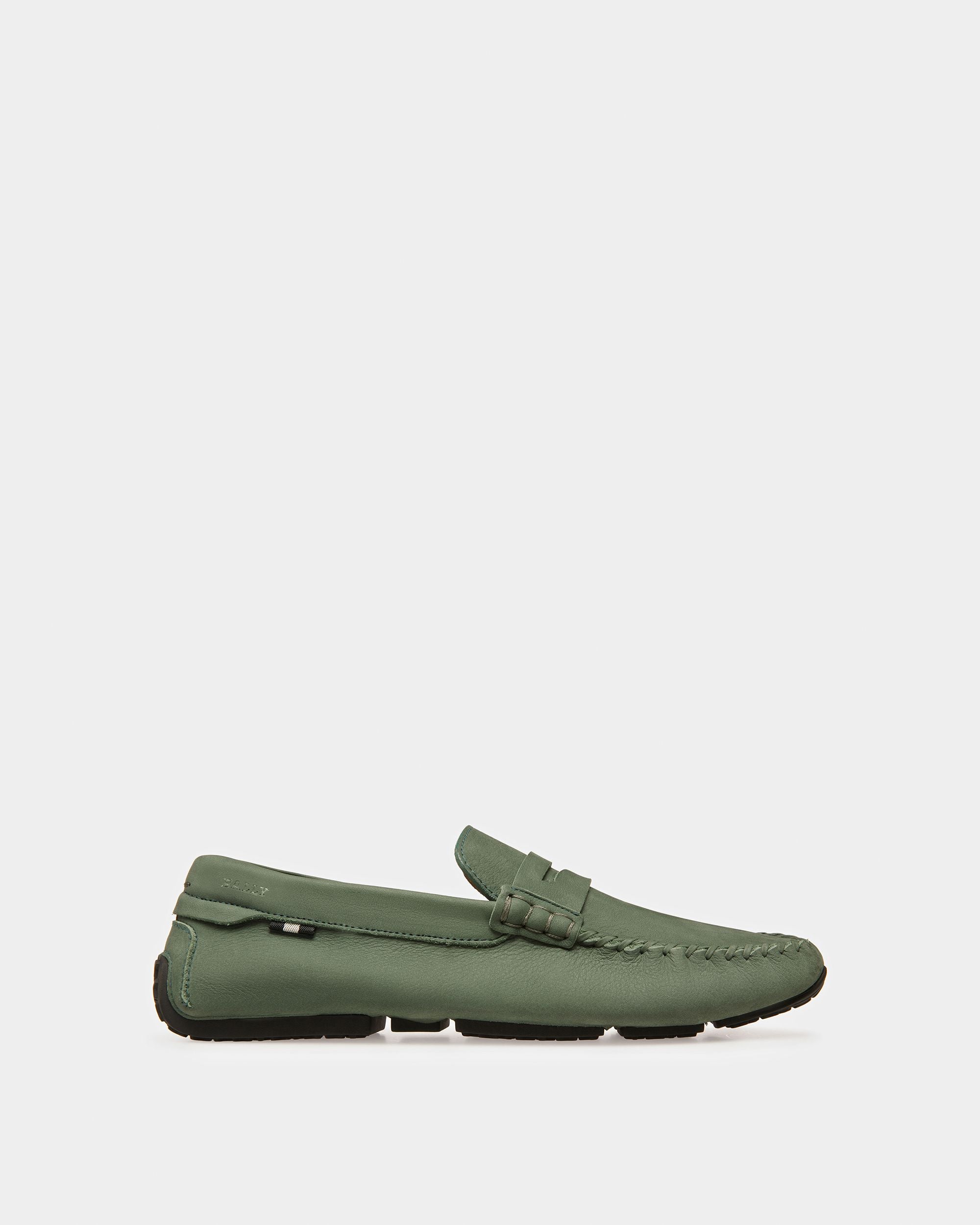 Pier Leather Drivers In Sage - Men's - Bally - 01