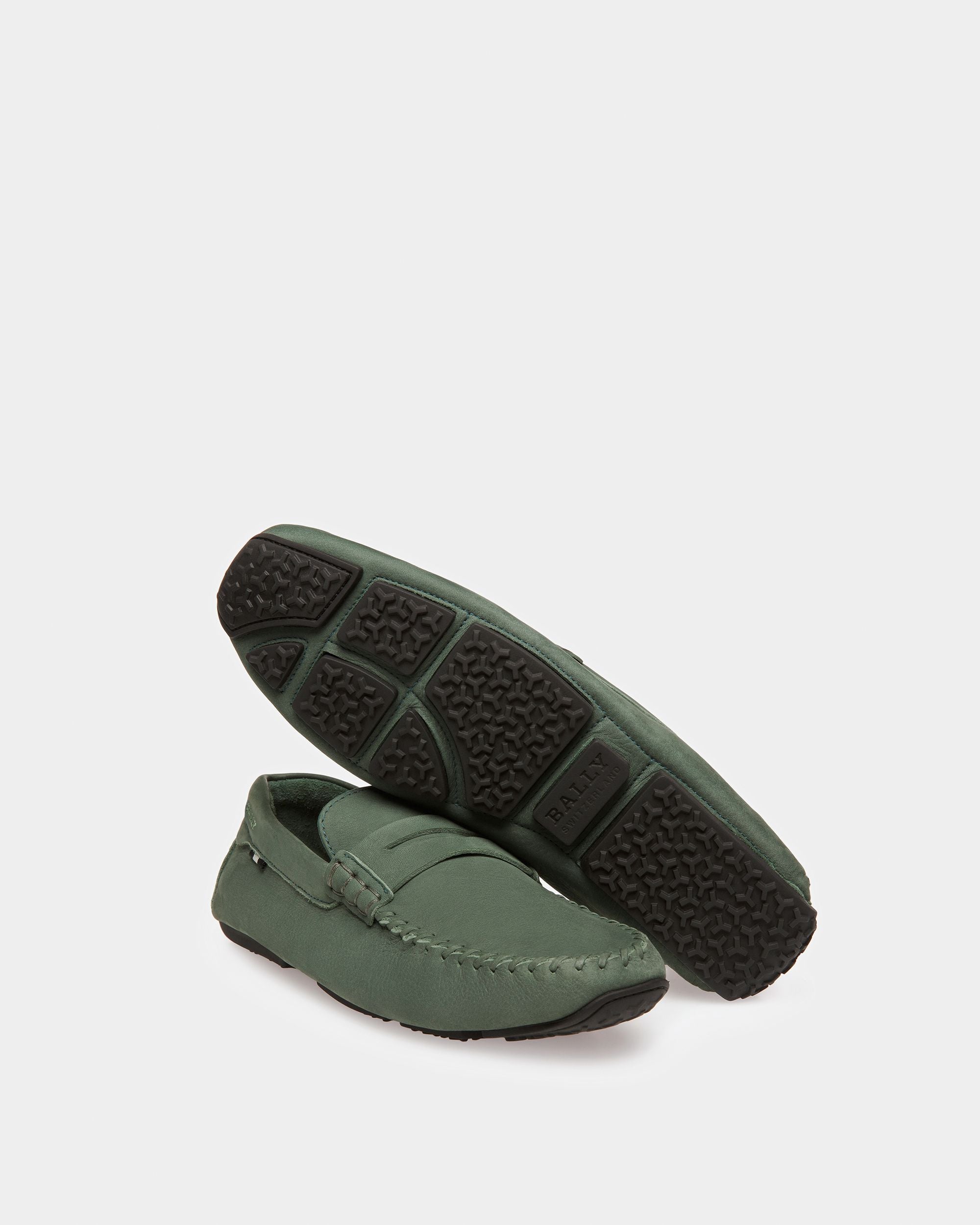 Pier Leather Drivers In Sage - Men's - Bally - 05