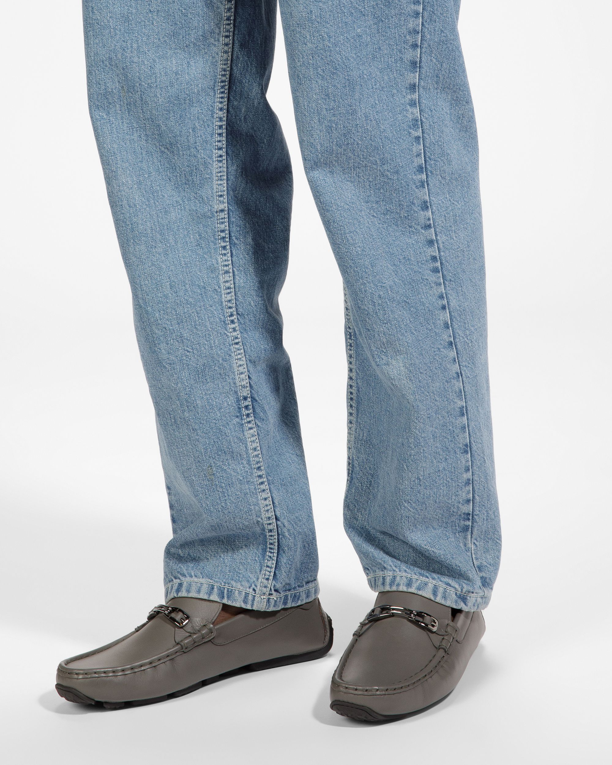 Pinter Leather Drivers In Dark Mineral - Men's - Bally - 07