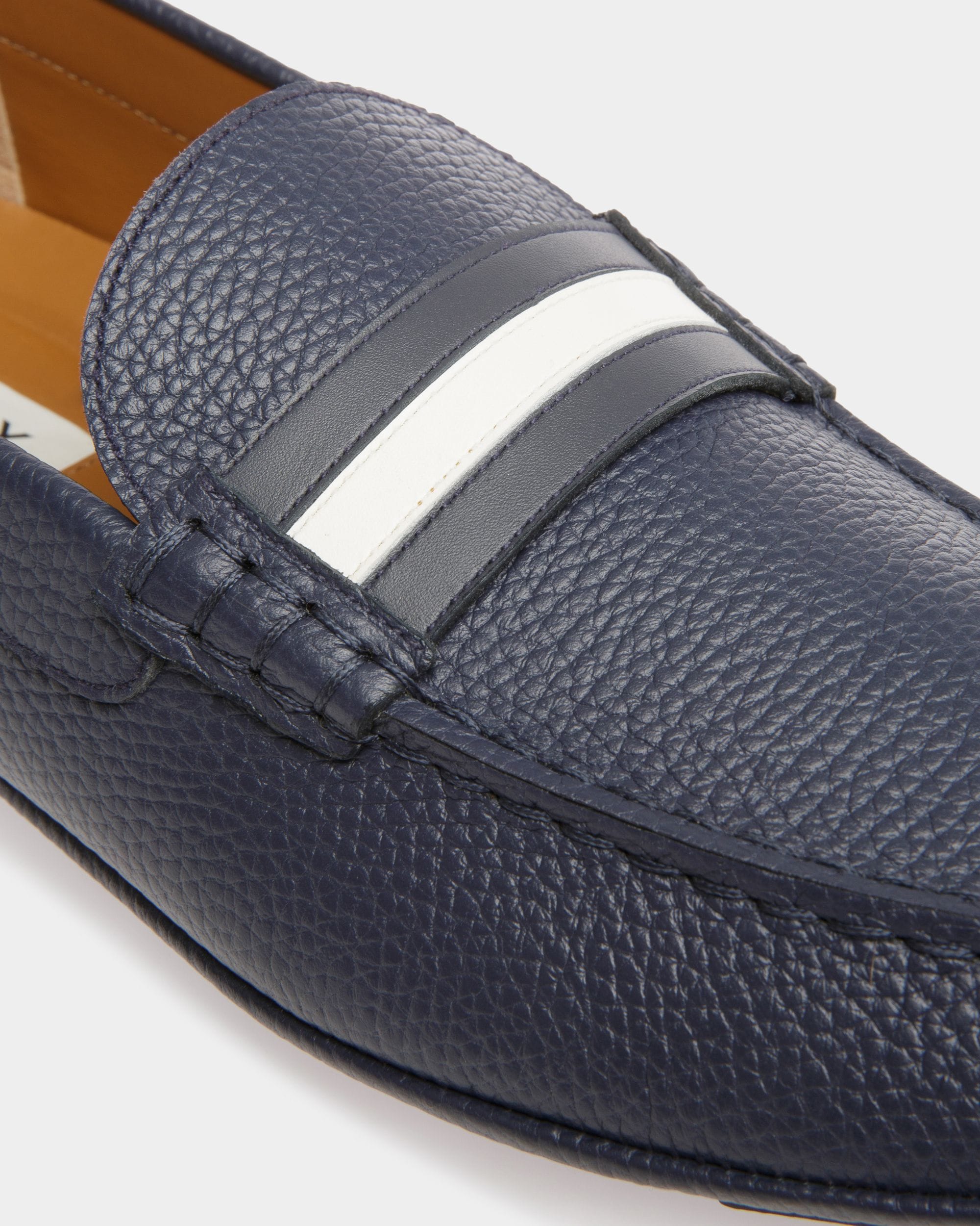 Men s Kerbs Drivers In Midnight Leather Bally