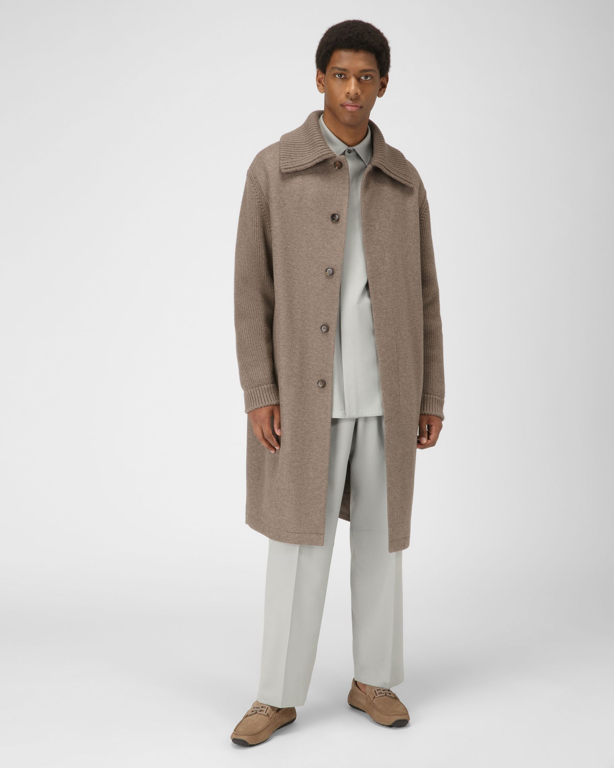 Parsal Leather Drivers In Taupe - Men's - Bally - 01
