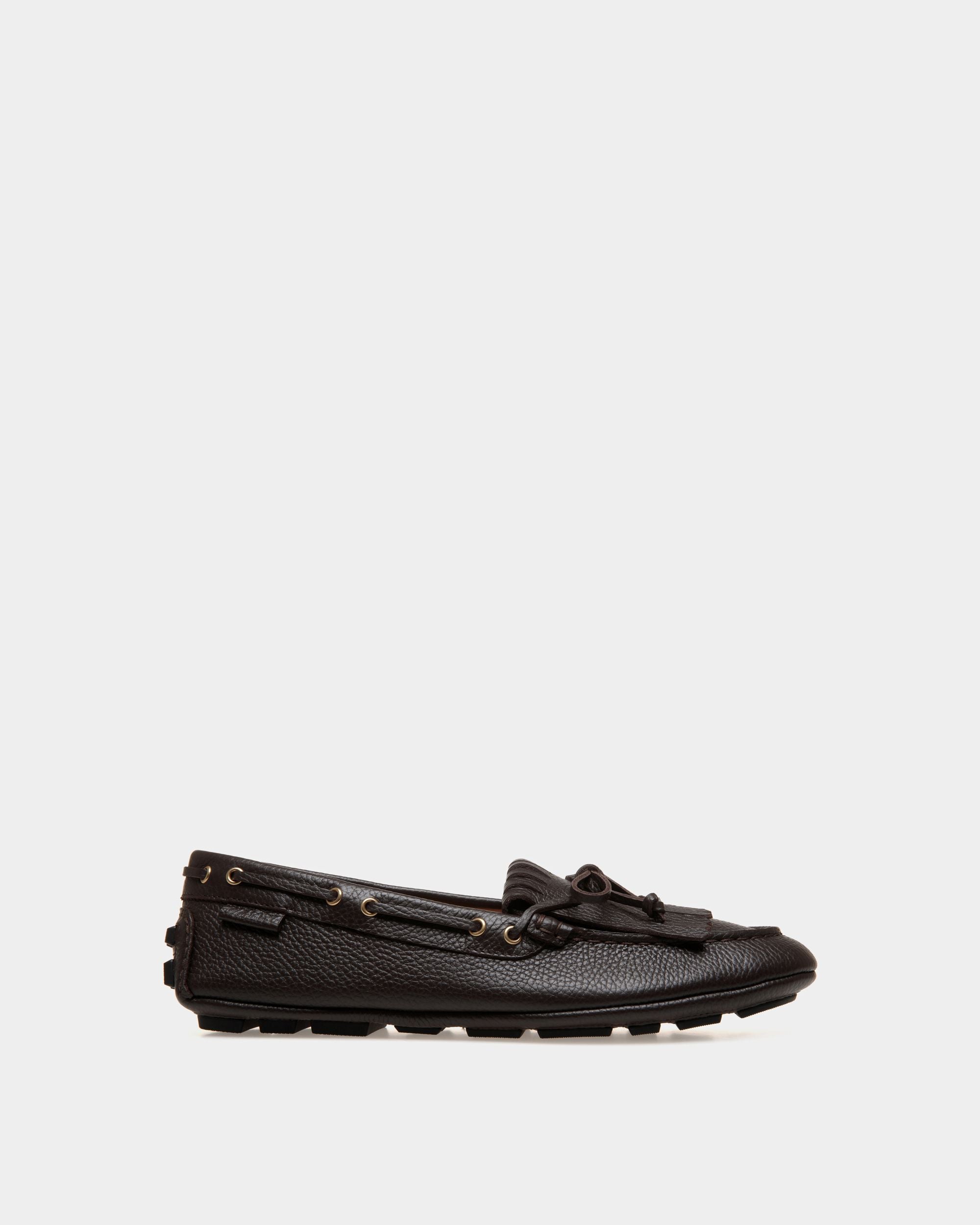 Kerbs Driver In Brown Grained Leather - Men's - Bally - 01
