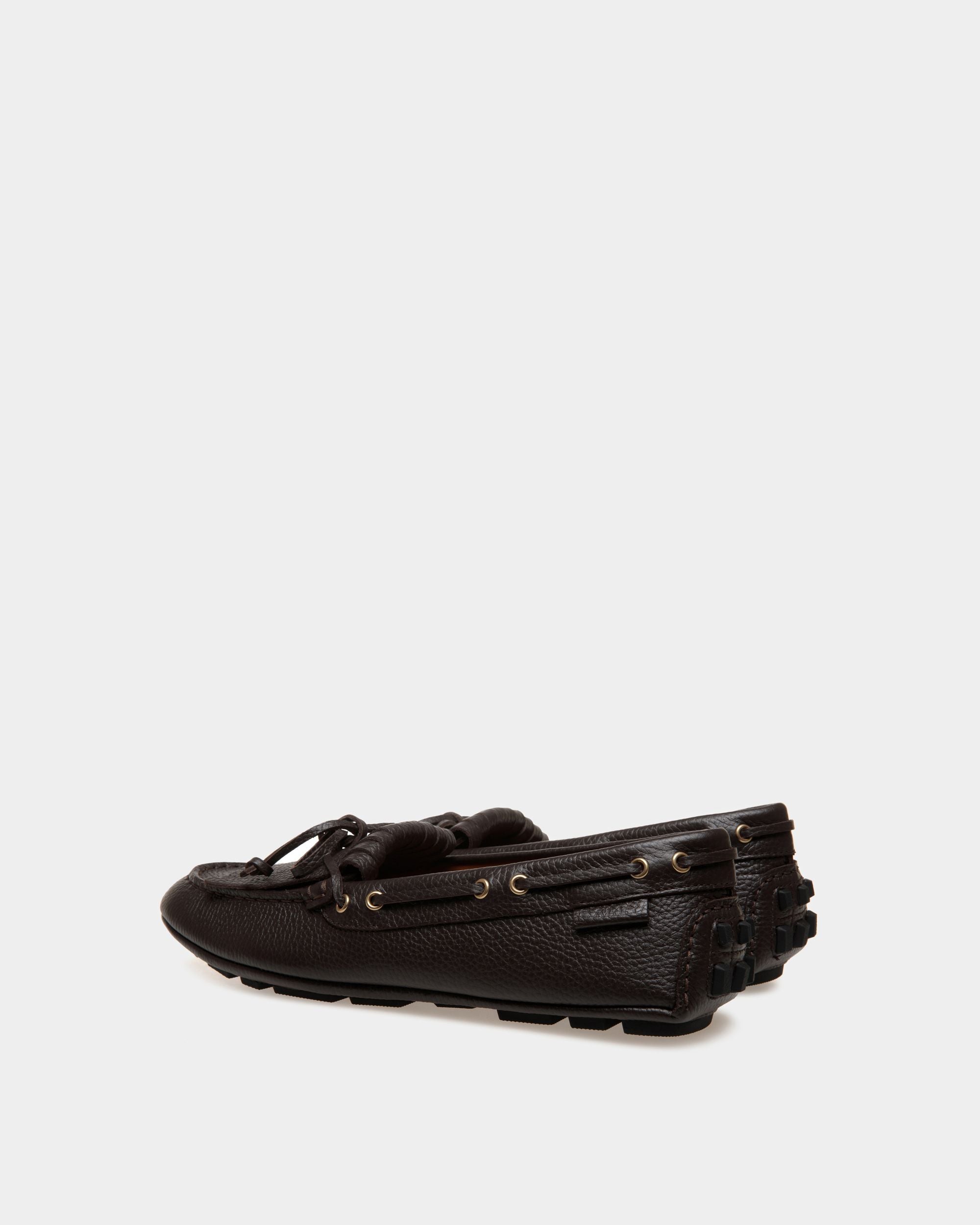 Kerbs Driver In Brown Grained Leather - Men's - Bally - 04