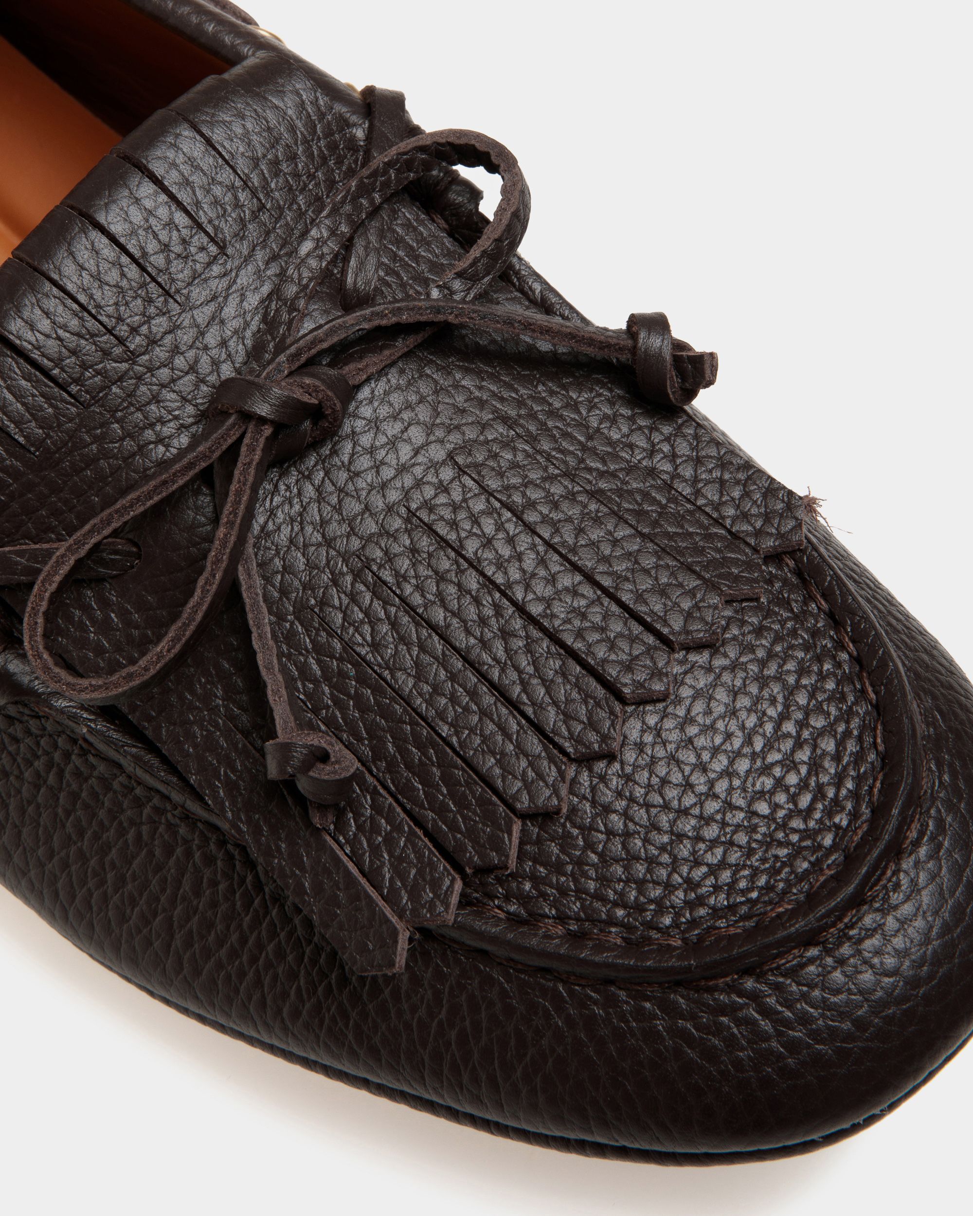 Kerbs Driver In Brown Grained Leather - Men's - Bally - 05