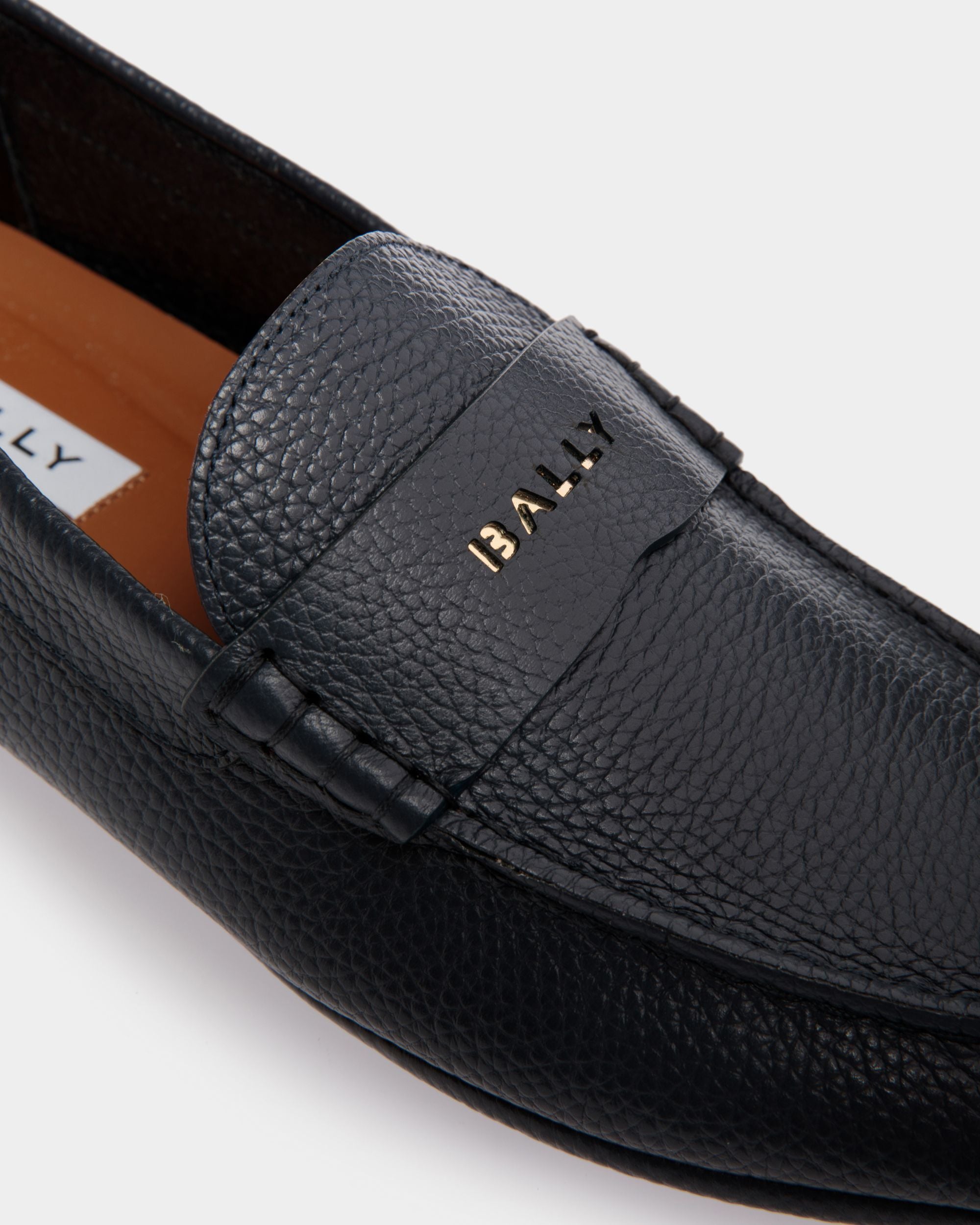 Kerbs Driver in Blue Grained Leather - Men's - Bally - 04