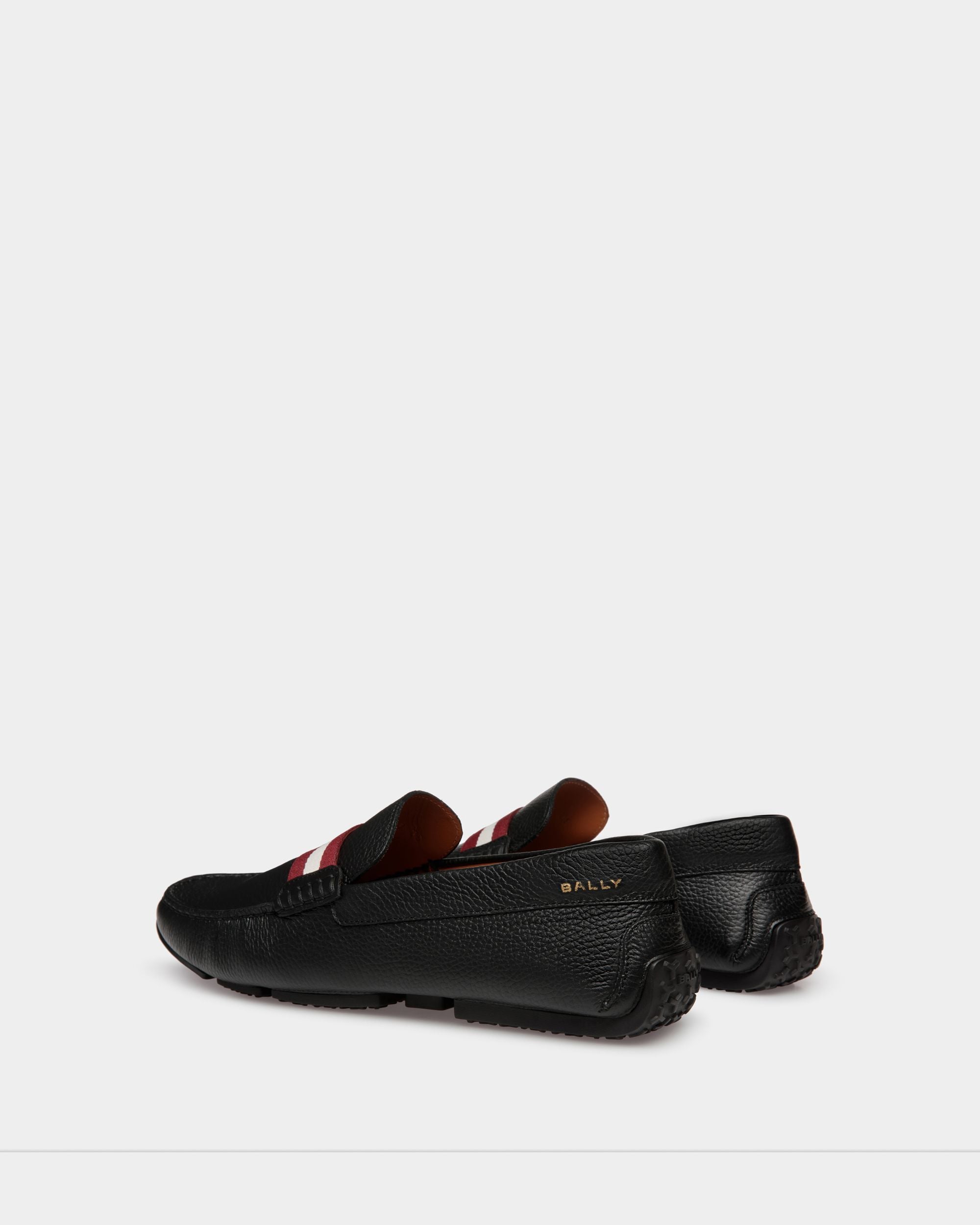 Pilot Driver In Black Grained Leather - Men's - Bally - 04