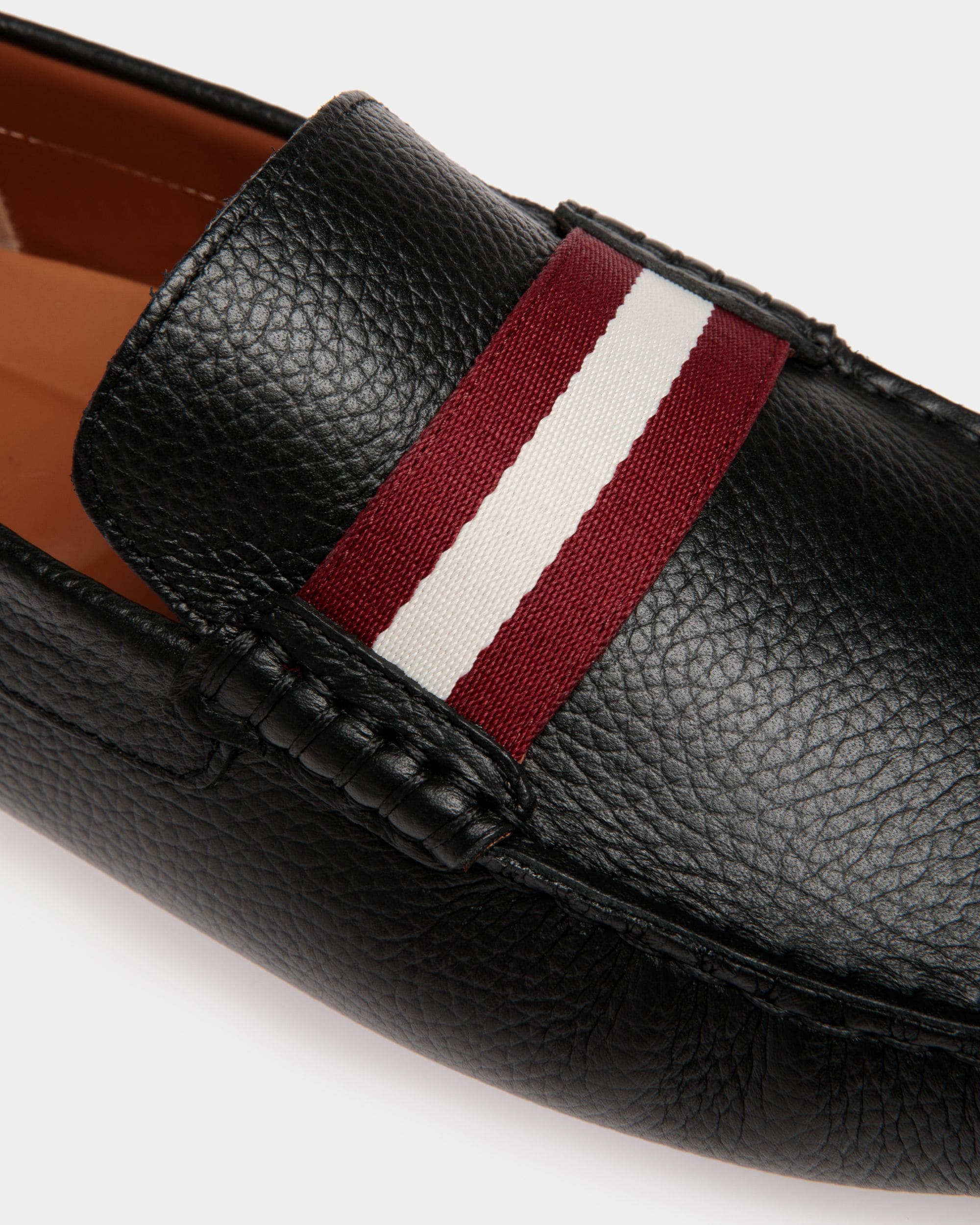 Men s Pilot Driver In Black Grained Leather Bally