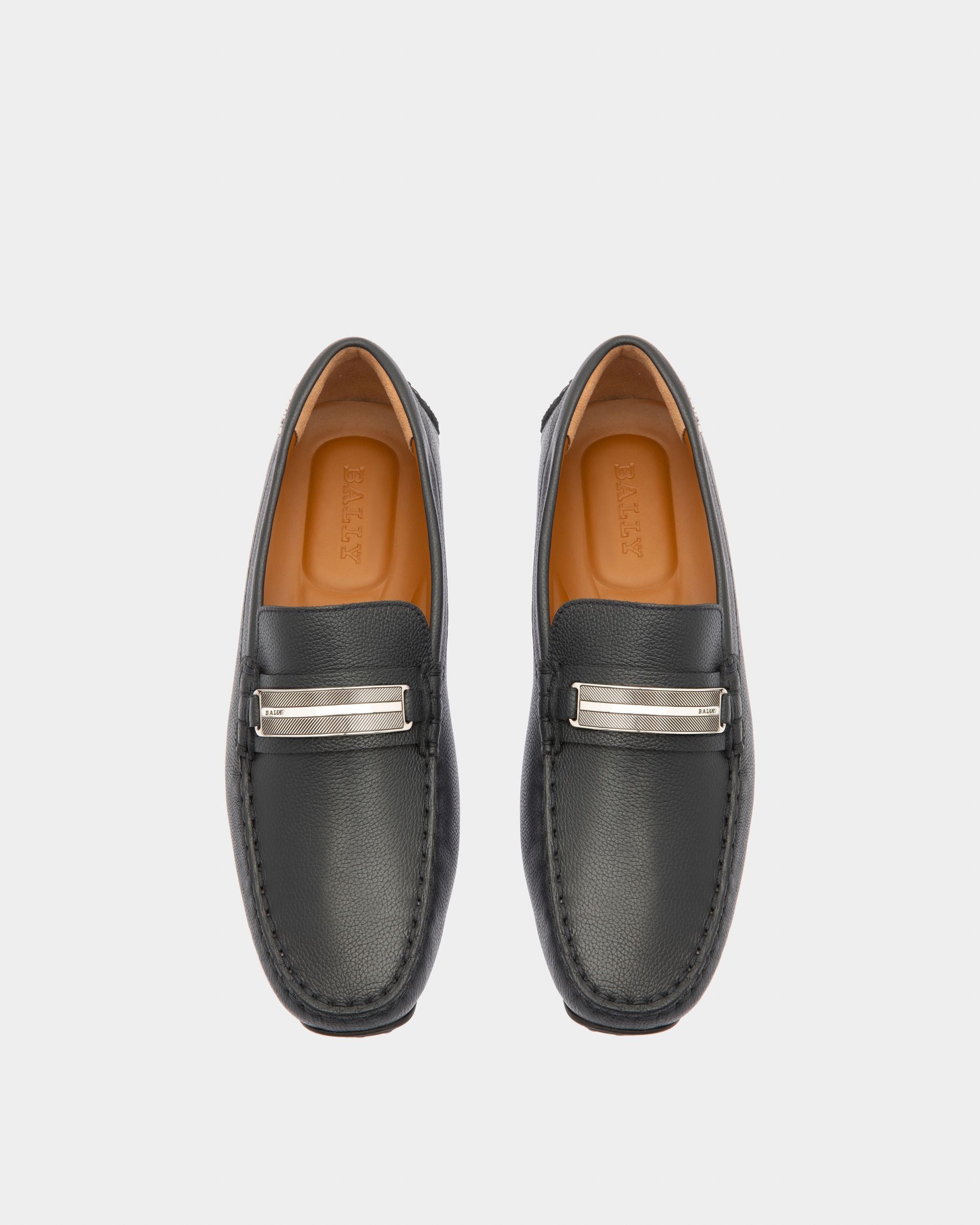 Paryse Leather Drivers In Navy - Men's - Bally - 02