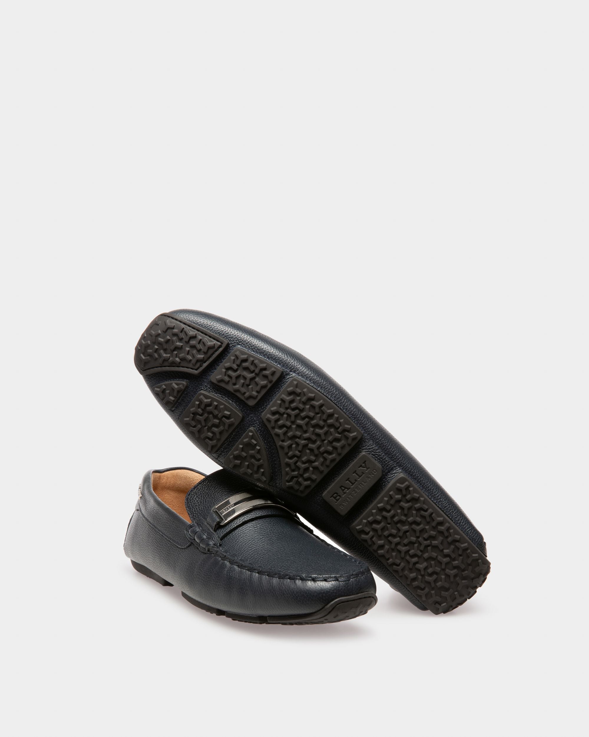 Paryse Leather Drivers In Navy - Men's - Bally - 05