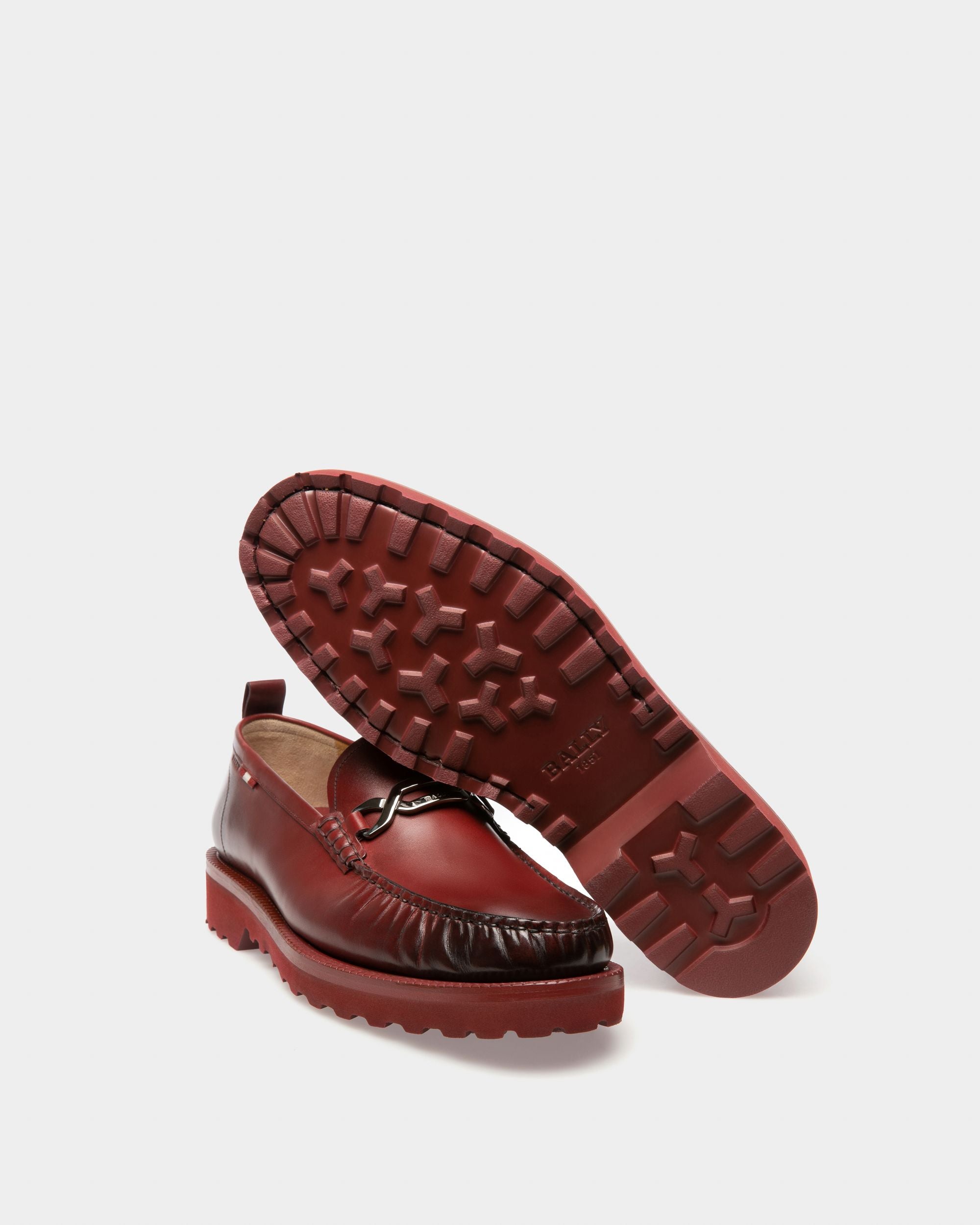 Novian Leather Mocassins In Heritage Red - Men's - Bally - 05