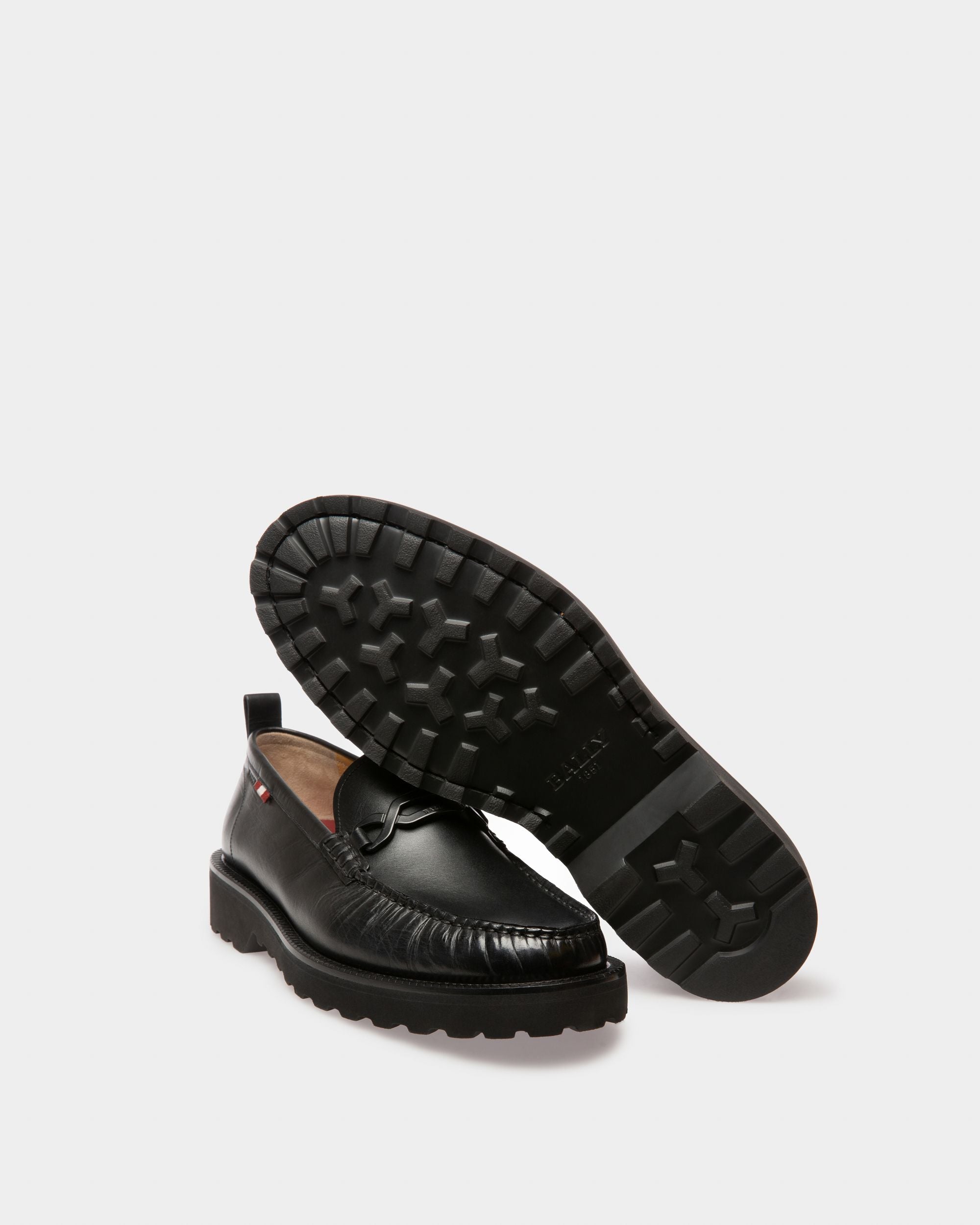Novian Leather Mocassins In Black - Men's - Bally - 05