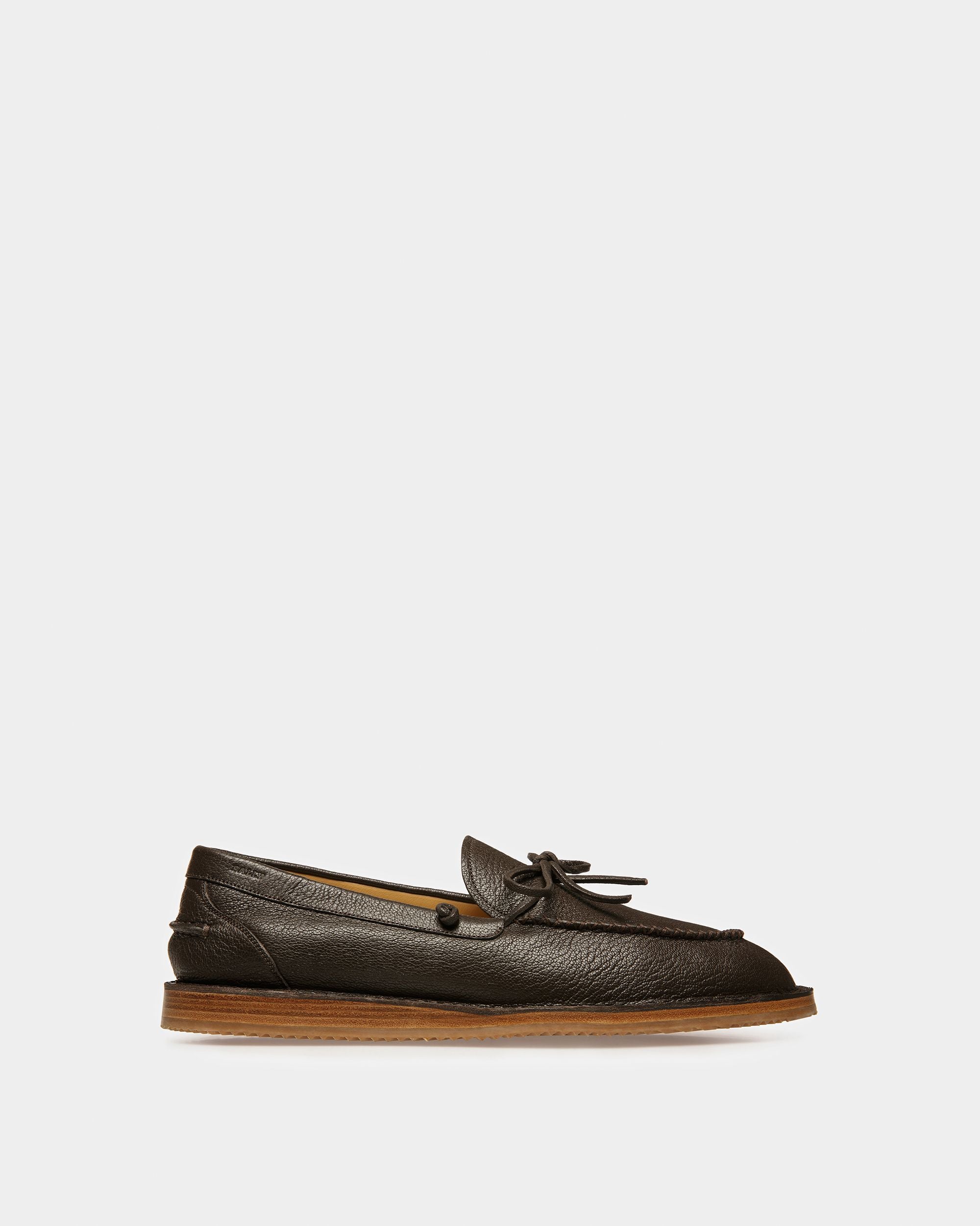 Fogar Leather Loafers In Brown - Men's - Bally - 01