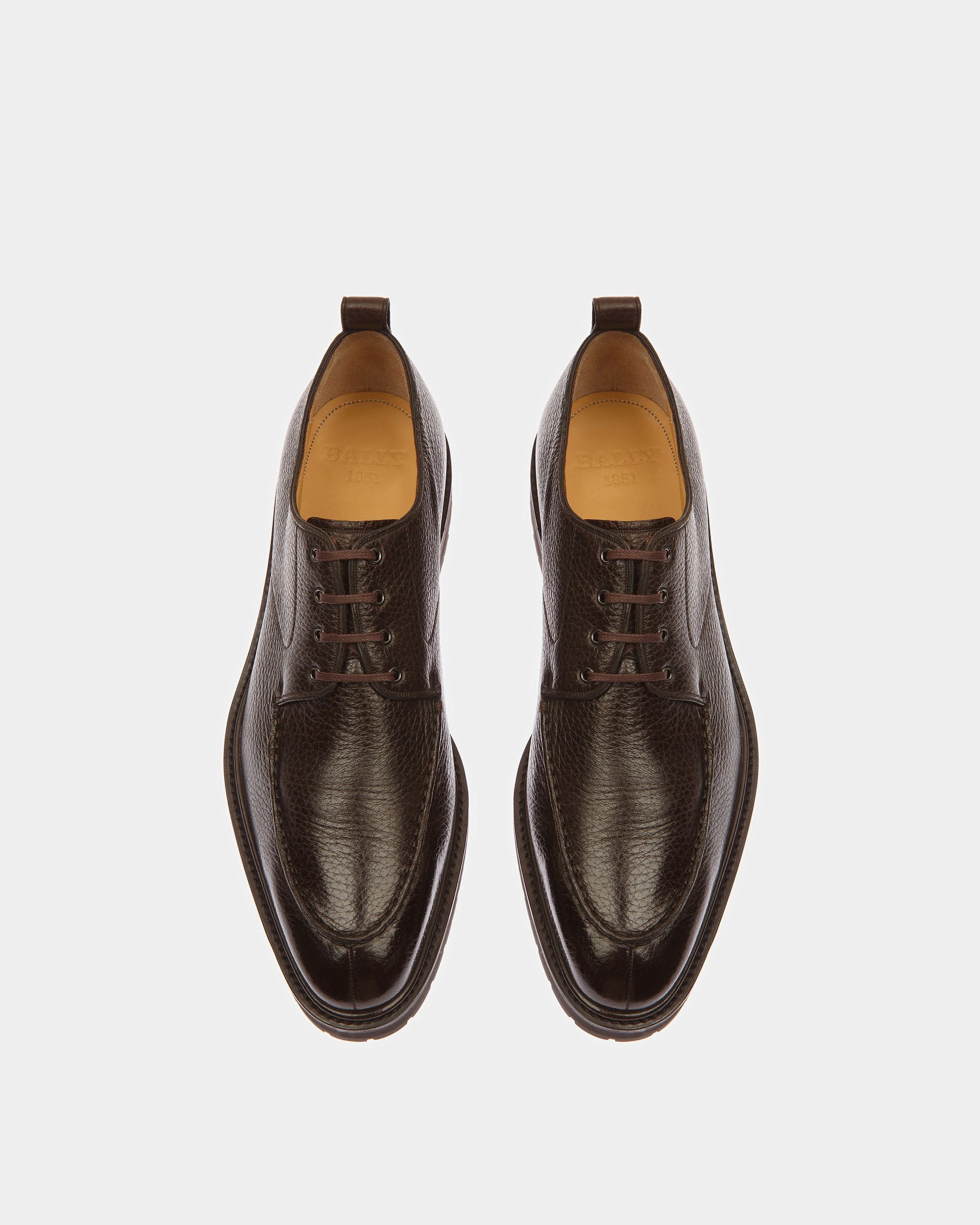 Milivar Leather Derby Shoes In Brown - Men's - Bally - 02