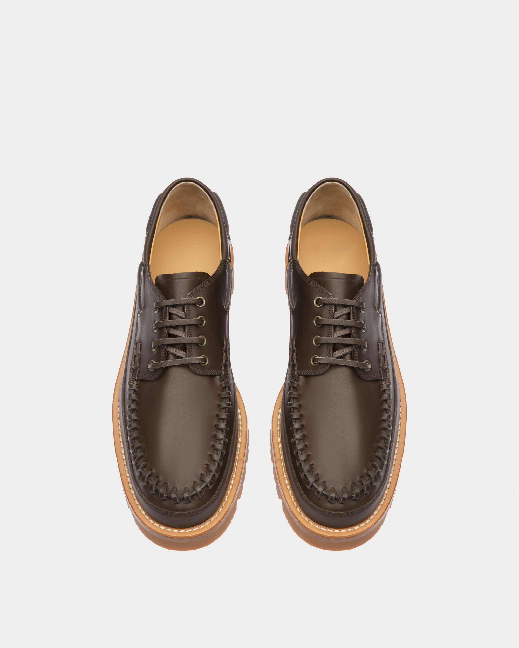 Tristan Leather Moccasins In Brown - Men's - Bally - 02