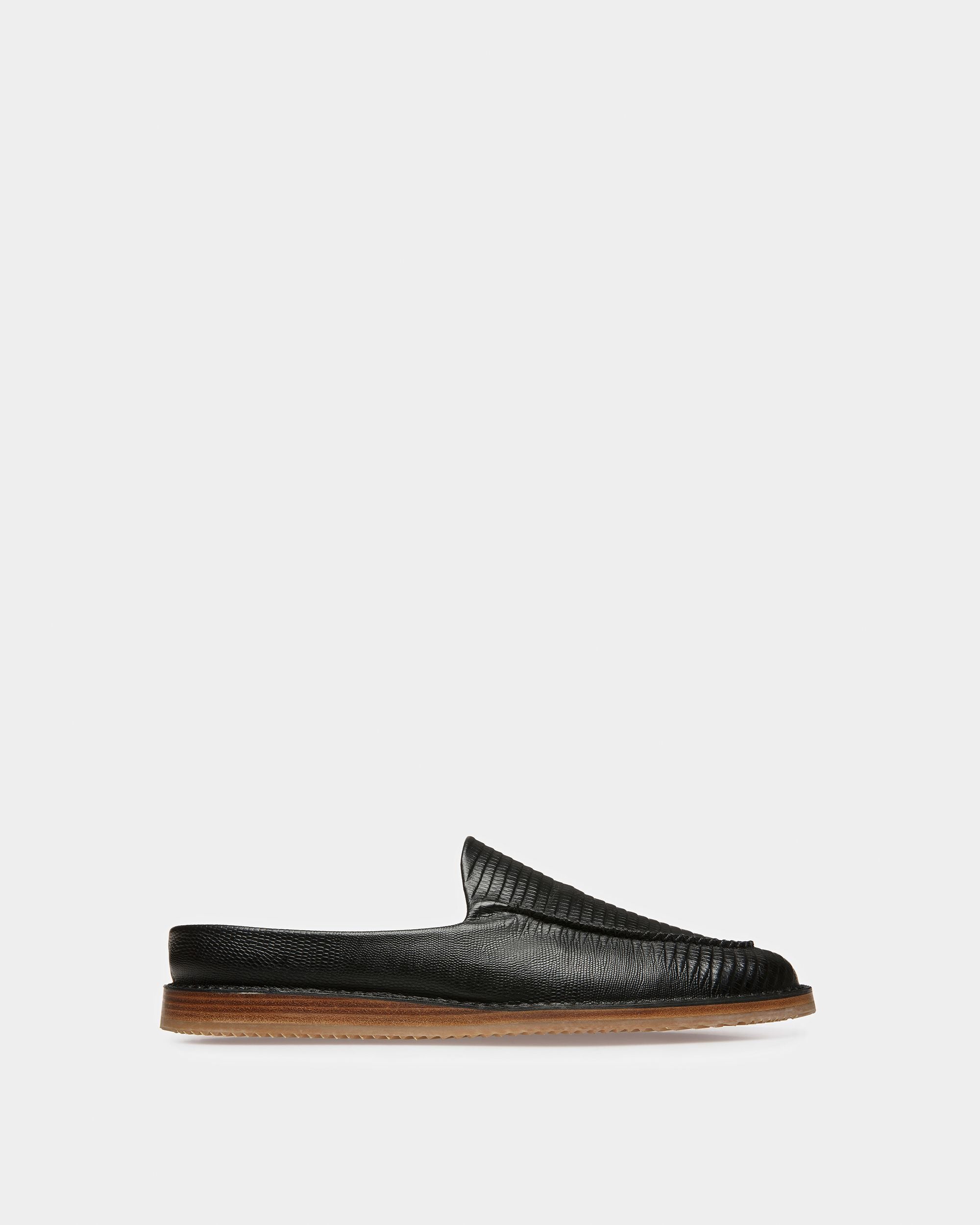 Fosko Leather Slippers In Black - Men's - Bally - 01
