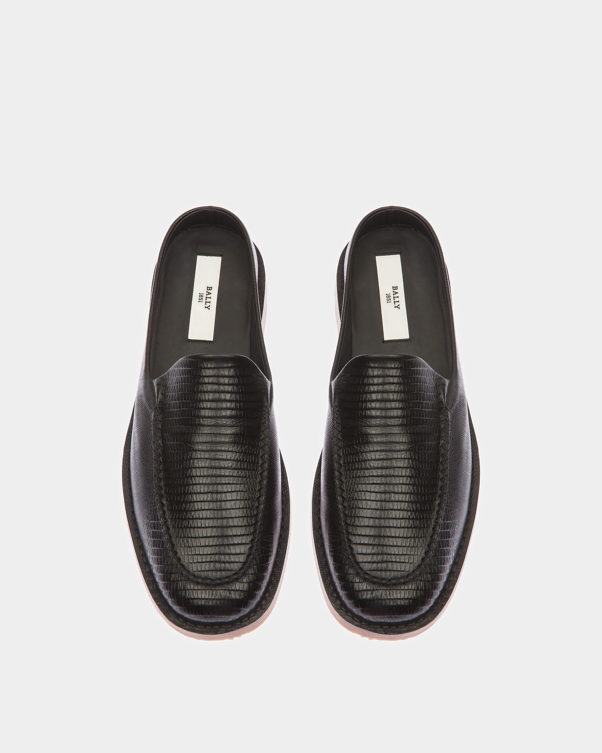 Fosko Leather Slippers In Black - Men's - Bally - 02