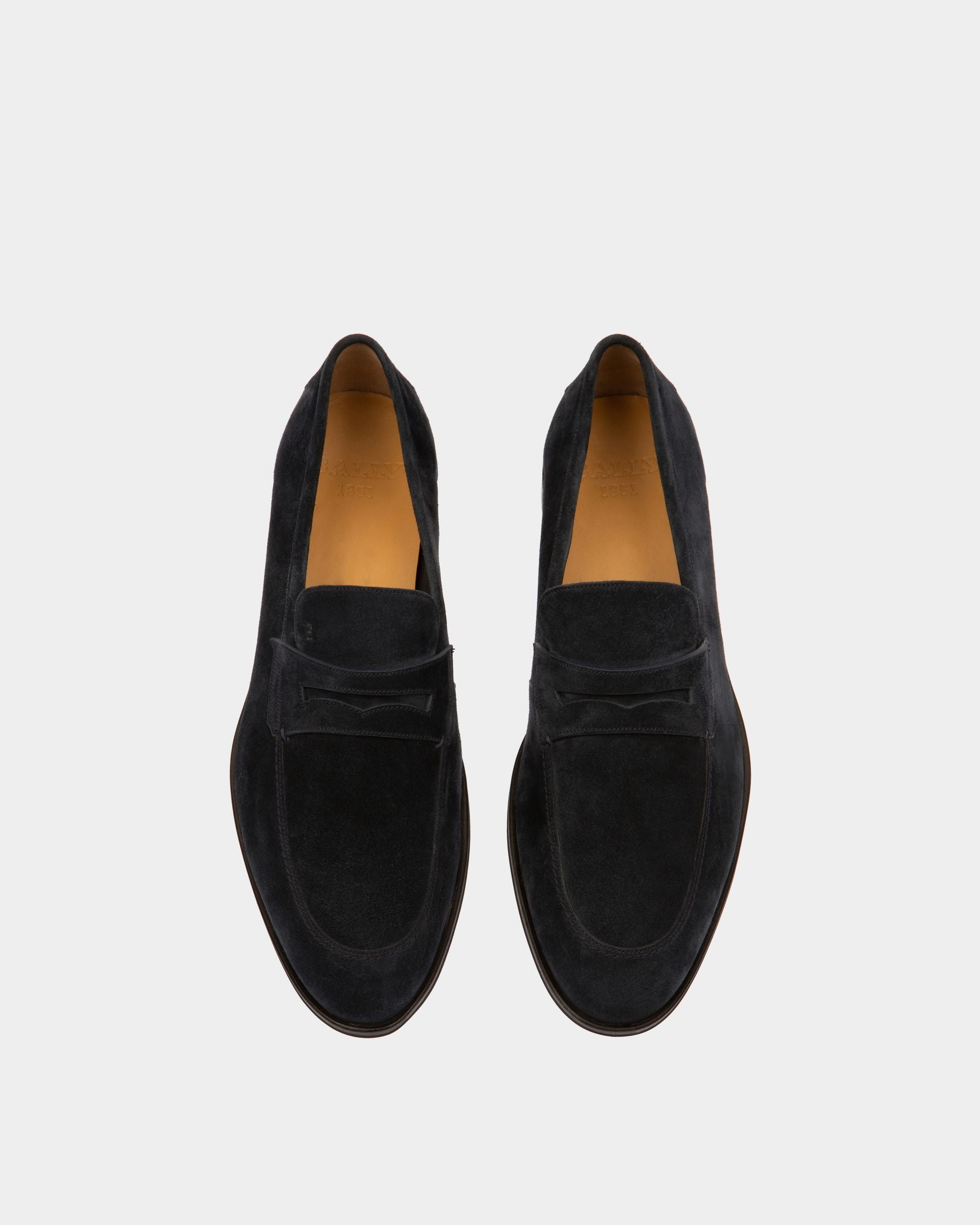 Webb Leather Loafers In Navy - Men's - Bally - 02
