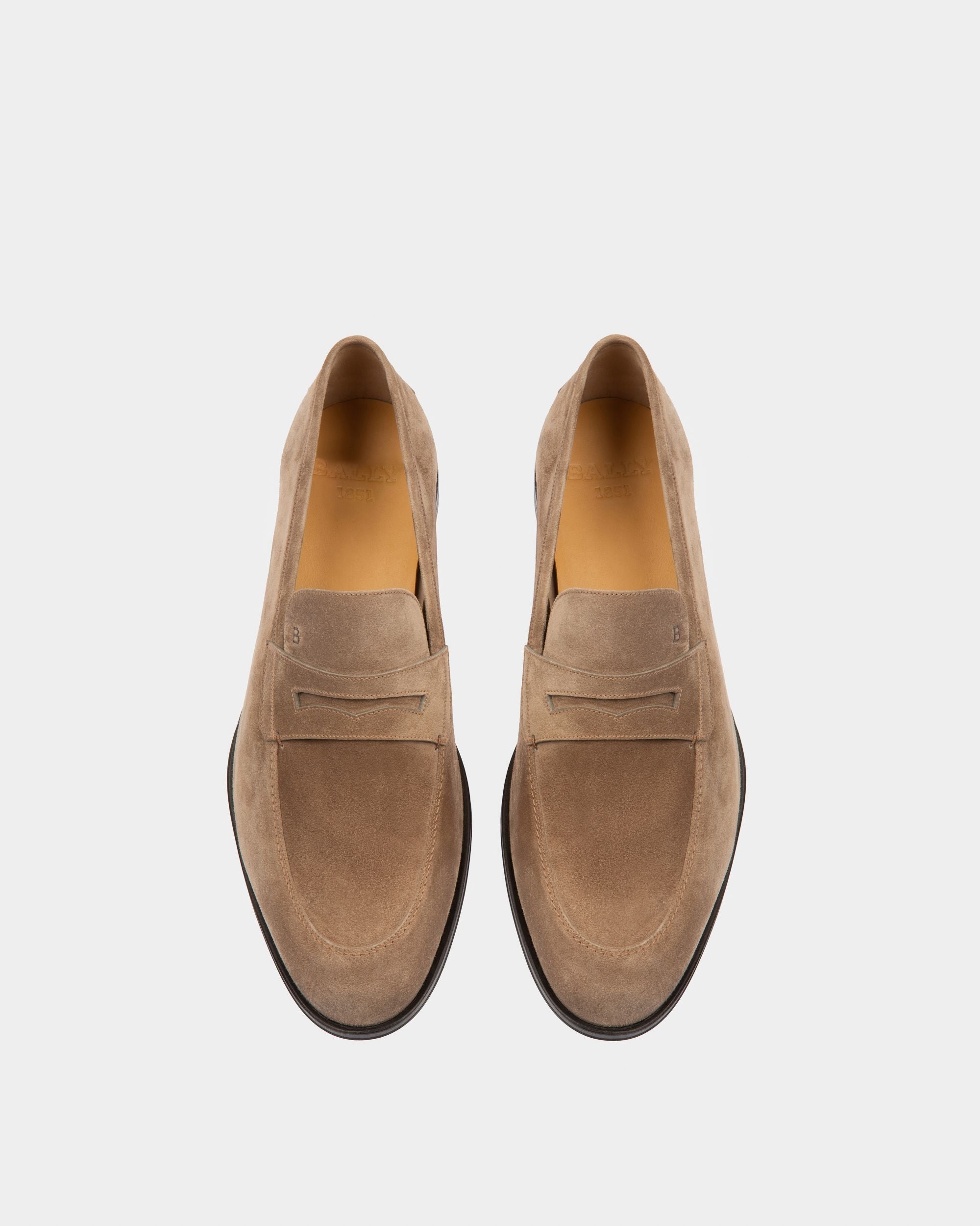 Webb Leather Loafers In Taupe - Men's - Bally - 02