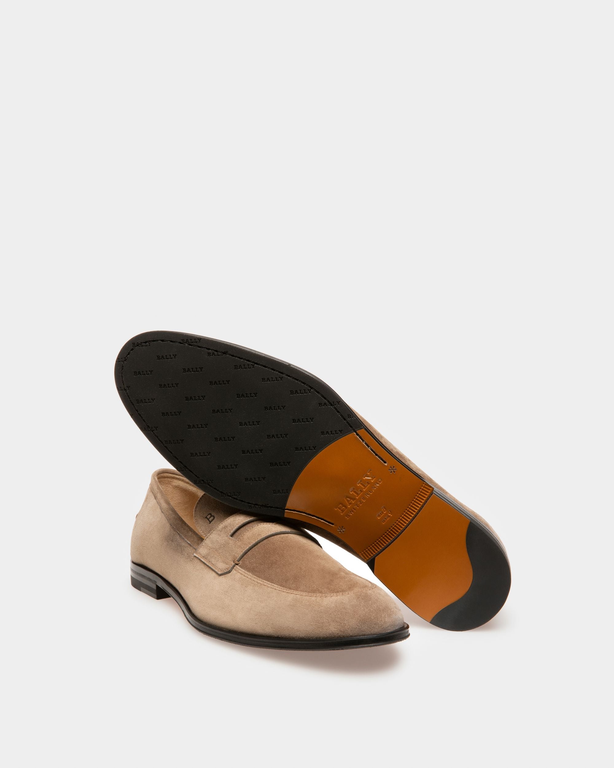 Webb Leather Loafers In Taupe - Men's - Bally - 04
