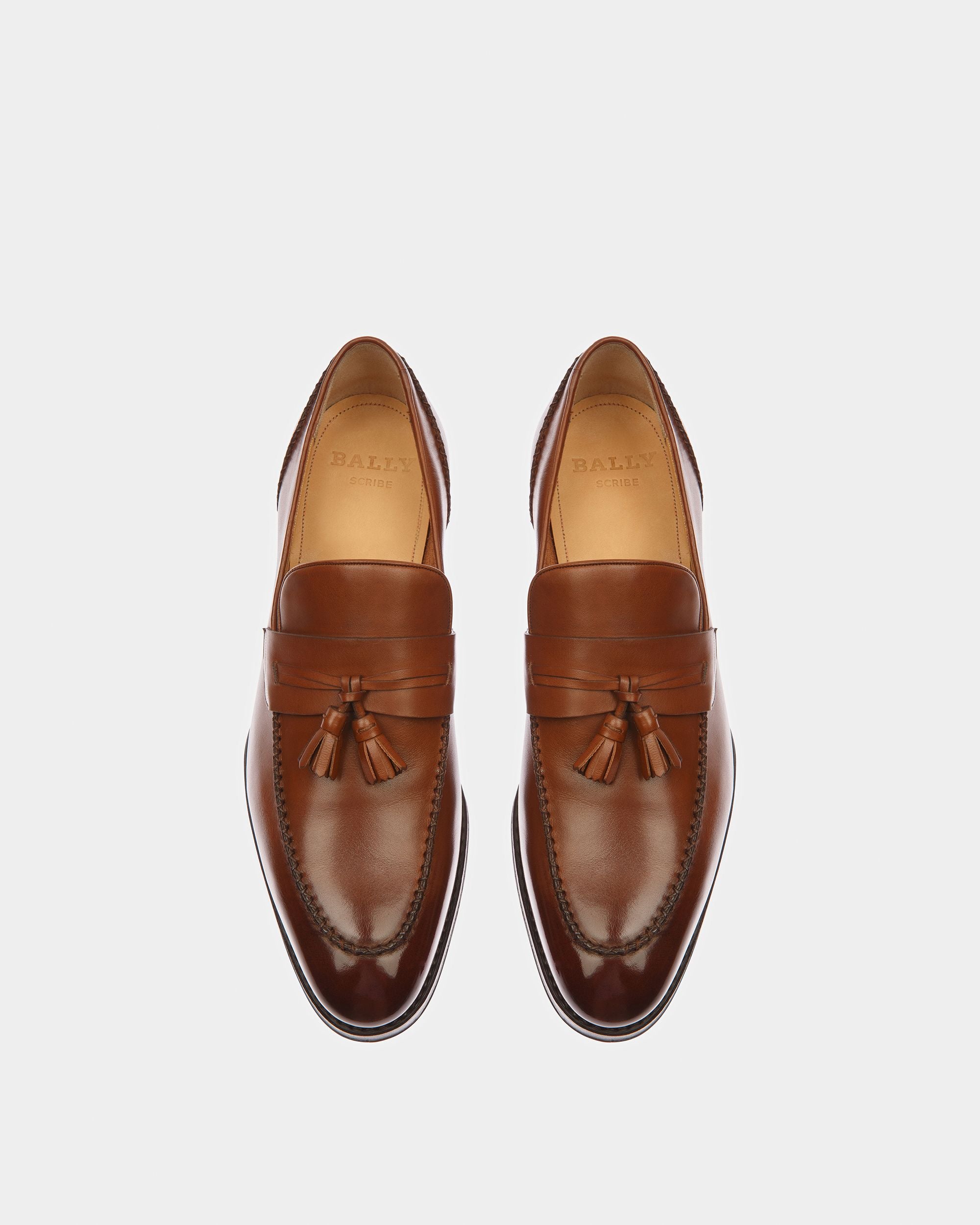 Skenny Leather Loafers In Brown - Men's - Bally - 02
