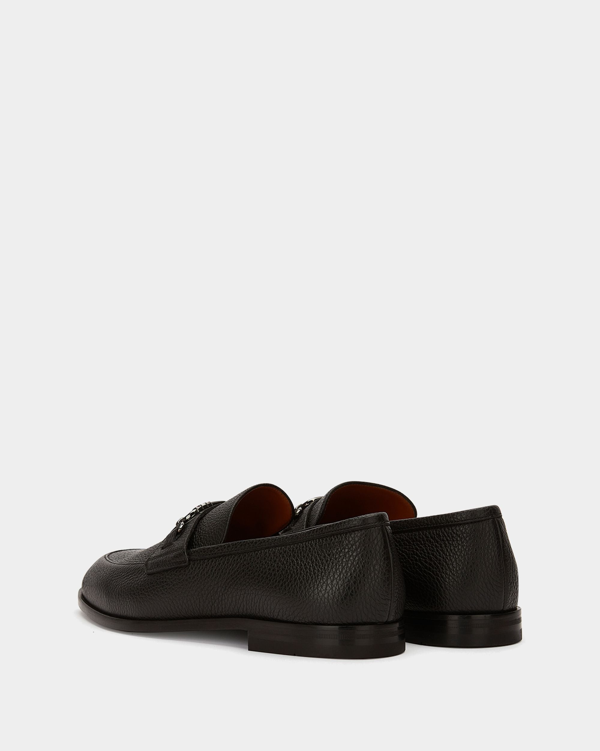 Loafer in Black Grained Leather - Men's - Bally - 03