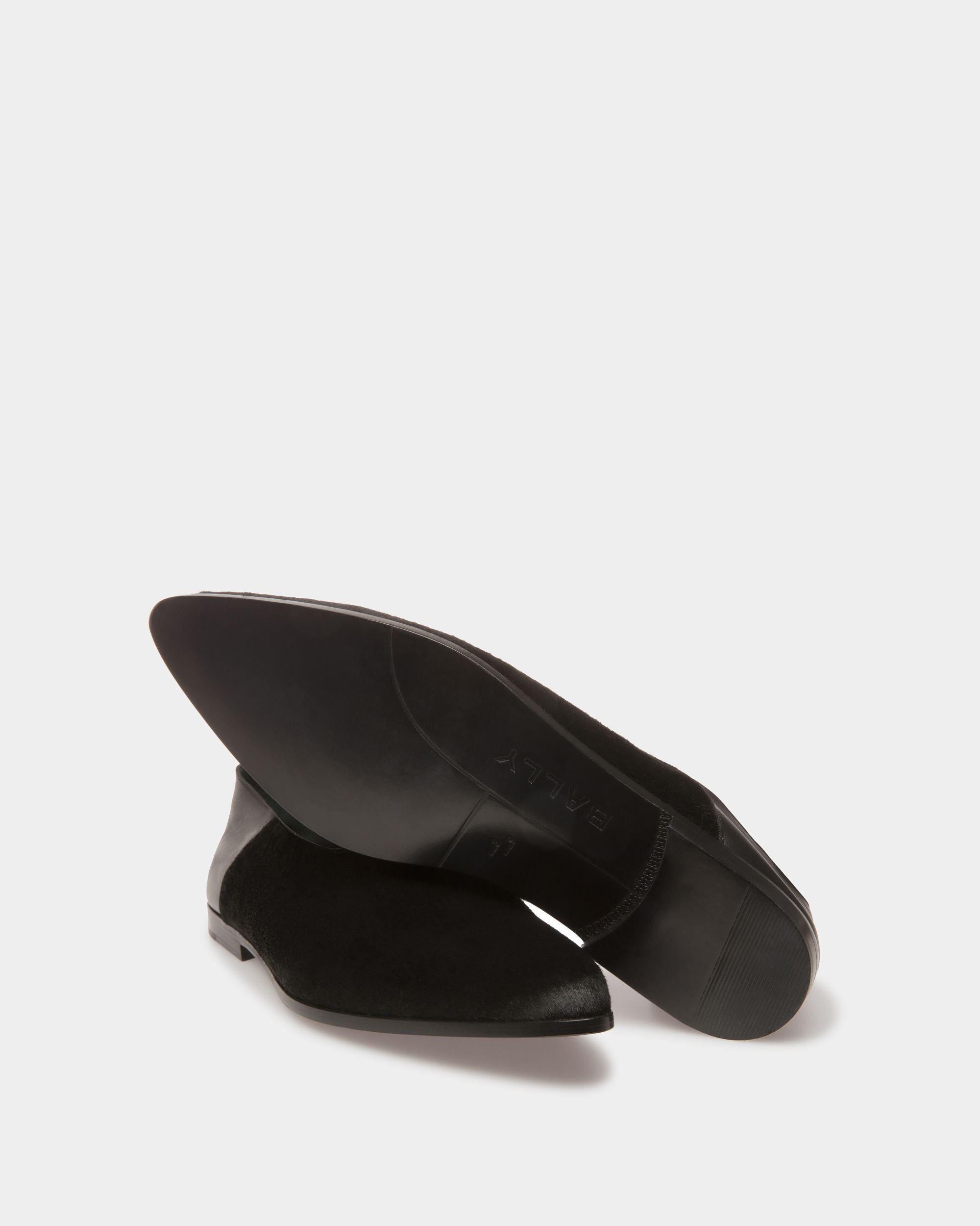 Vegas Flat Loafers In Black Haircalf Leather - Men's - Bally - 05