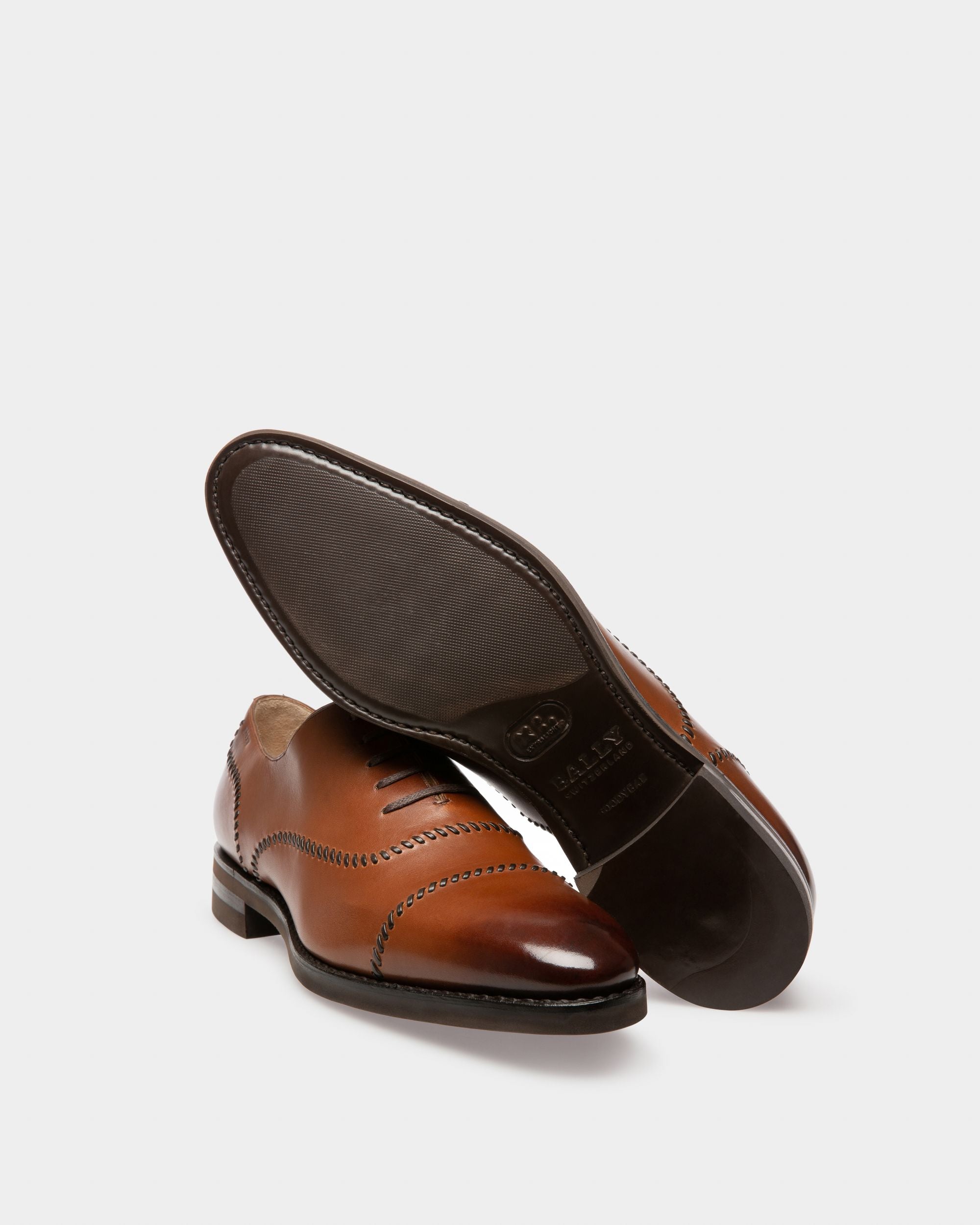 Scleyr Leather Oxfords In Brown - Men's - Bally - 05