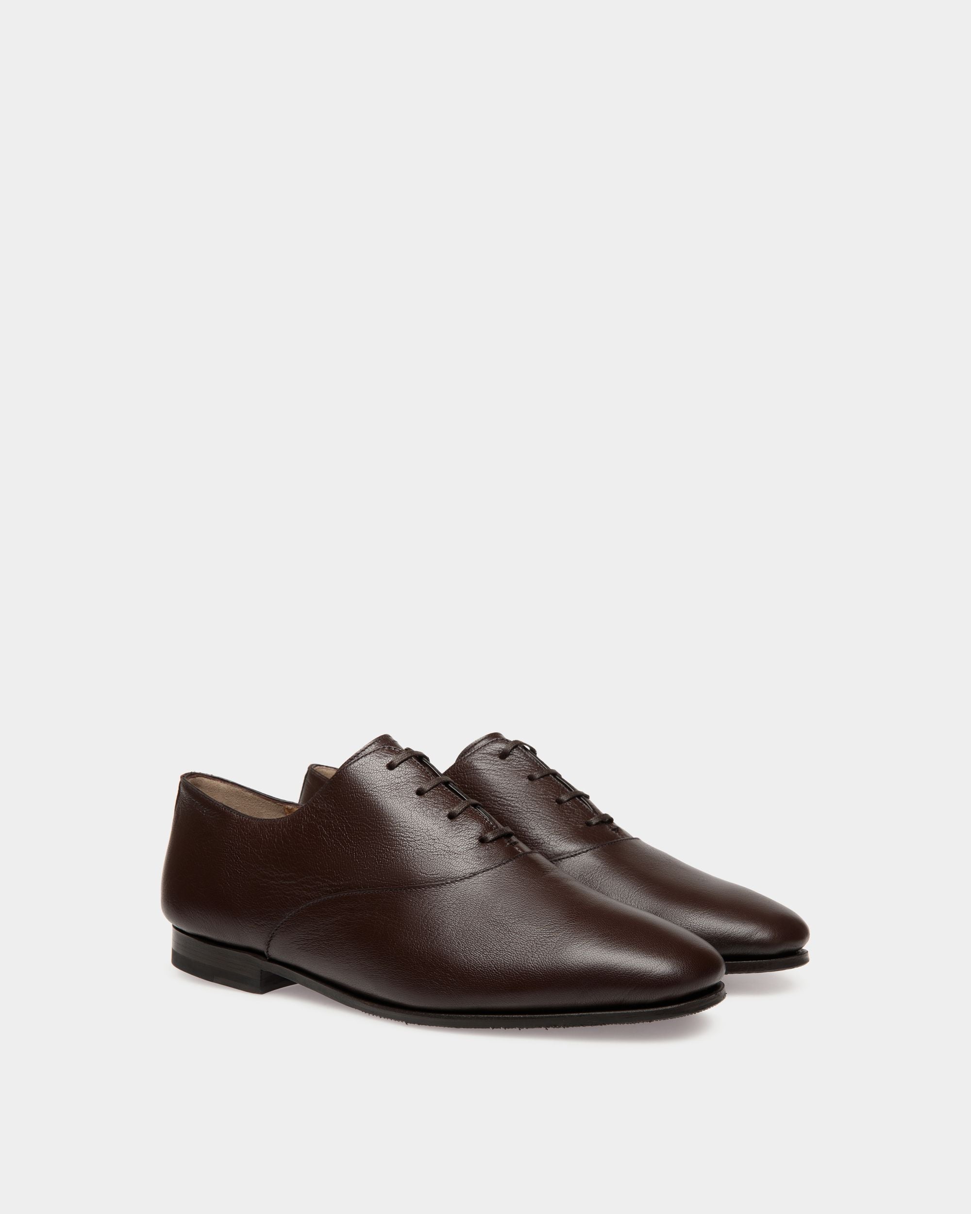 Plume Oxford in Brown Grained Leather - Men's - Bally - 02